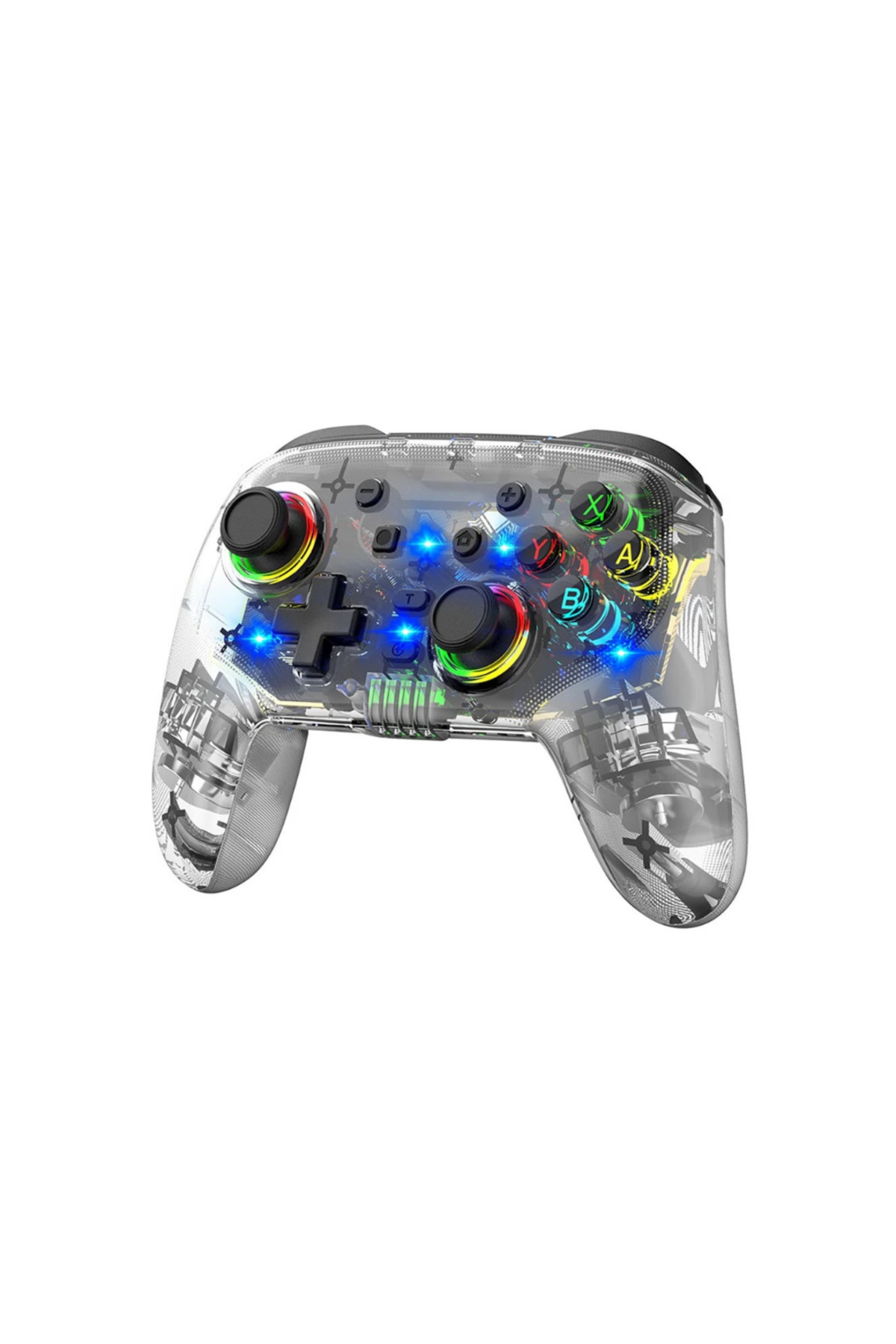 Rgb Kablosuz Şeffaf Gaming Ps4/Ps3/Pc/Switch/İos Uyumlu Gaming Kol Wirelles Controller Saydam