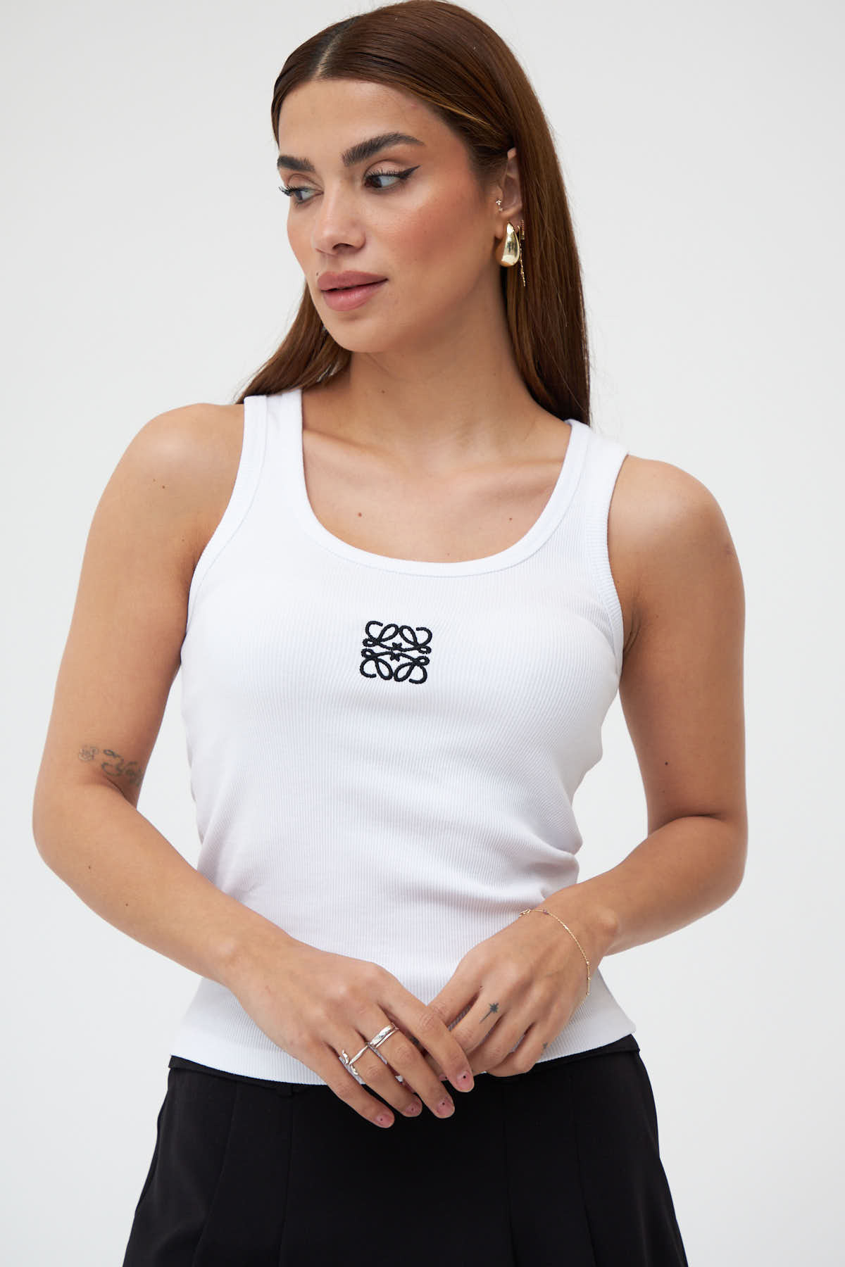 Laluvia Λευκό τετράγωνο εσώρουχο κέντημα