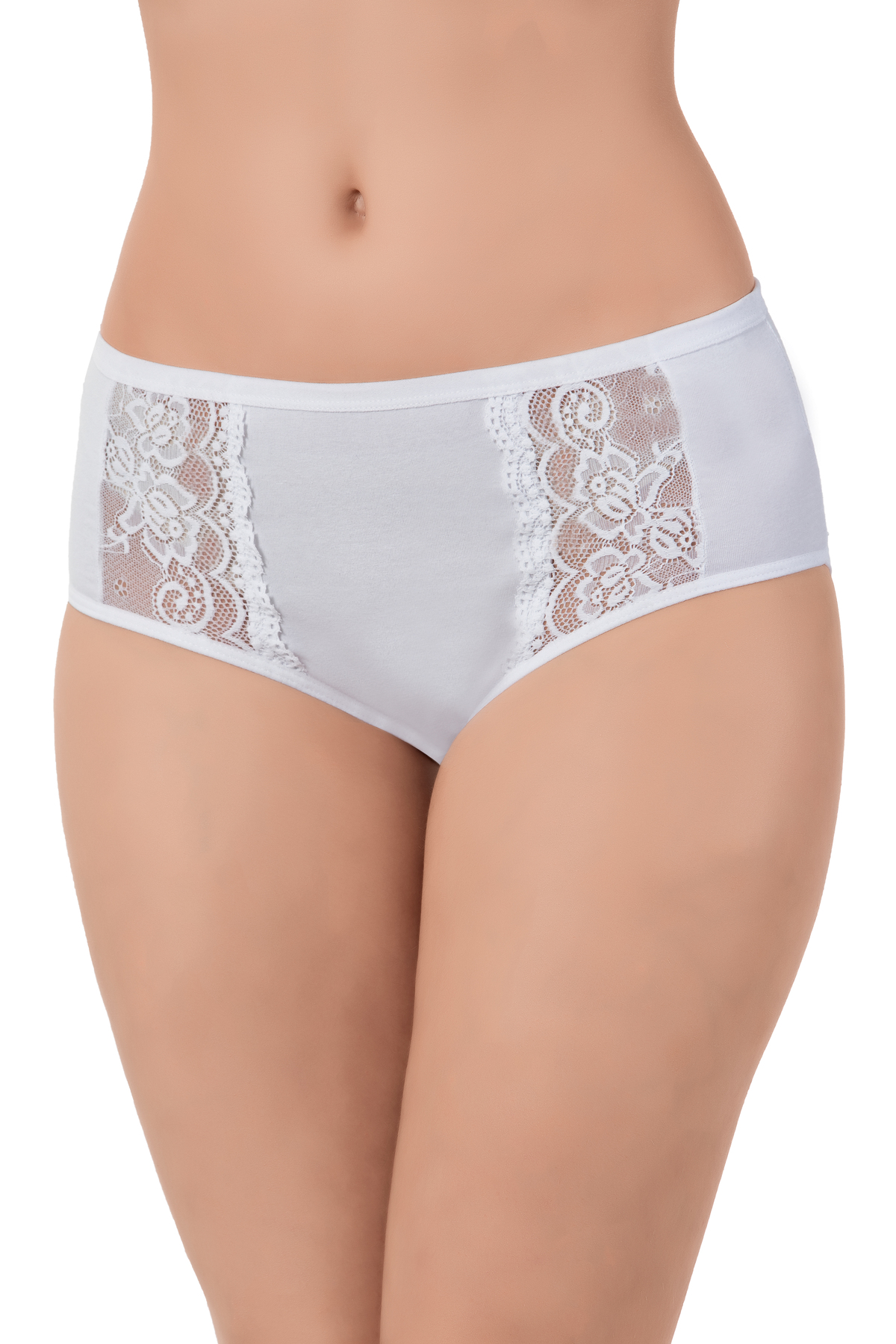 2500 - 5 Pcs Lcyra , Cotton , Stretchy, Lace Front Side Baton Briefs