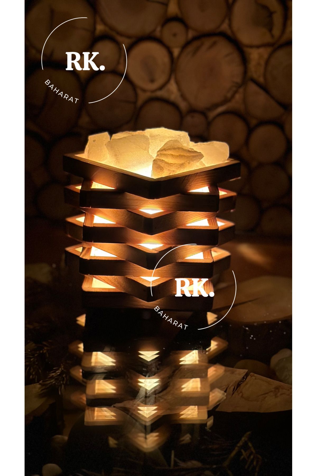 چراغ رومیزی و خواب سفید Lamp مدل چوب اورجینال RK Baharat
