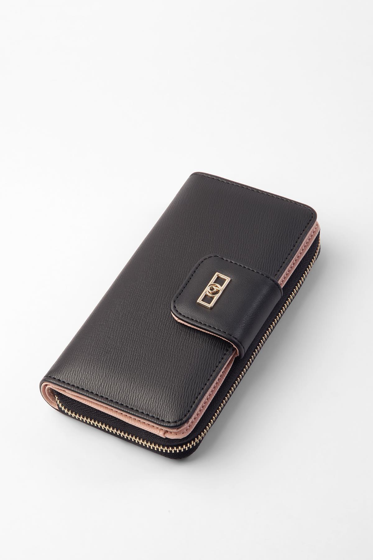 Baggle  Kadın Cüzdanı - Şık Ve Fonksiyonel - 232kc101 – Siyah/pudra - Görsel 2