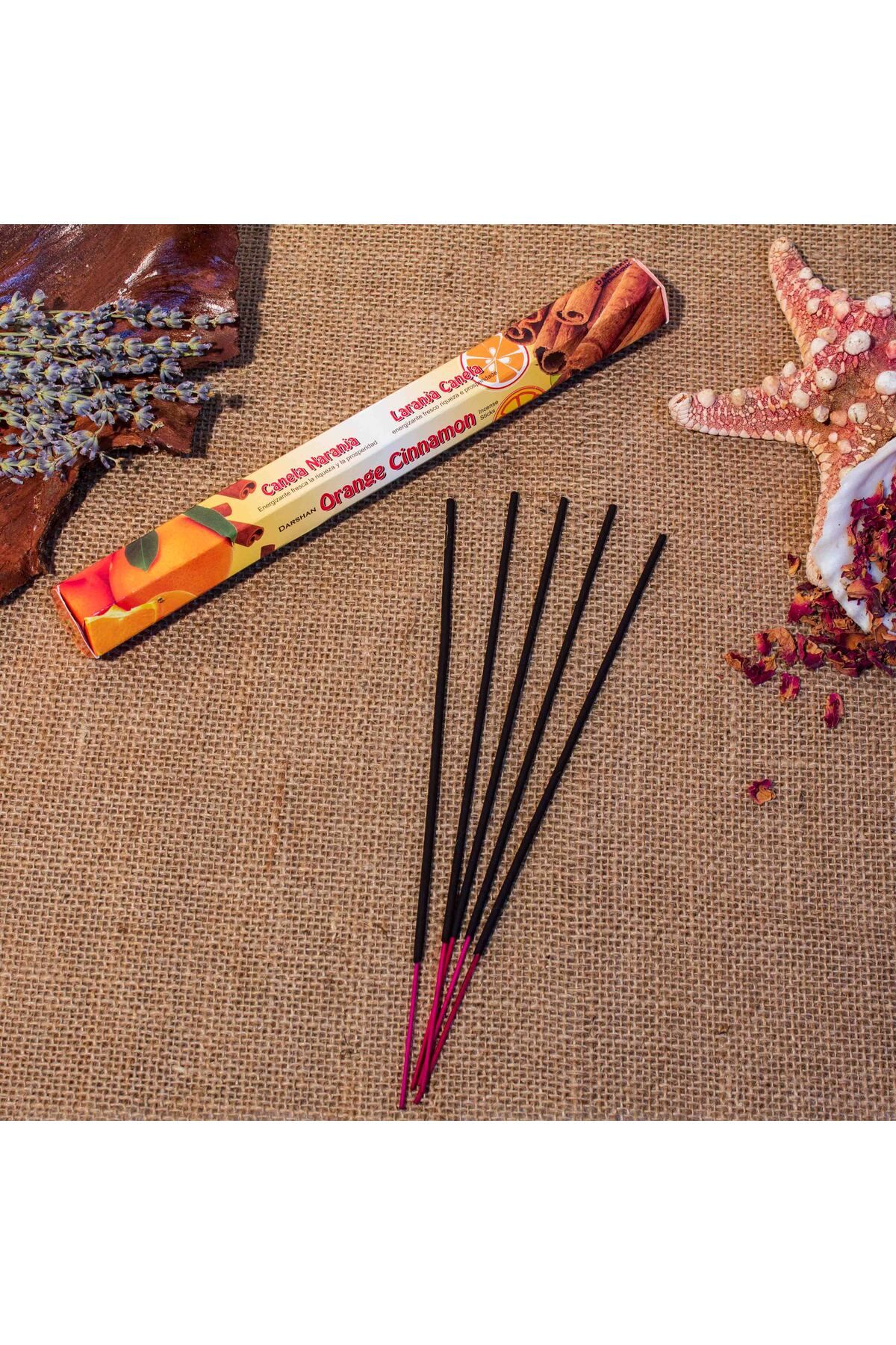 عود و اسانسسوز نارنجی Darshan Orange Cinamon Hexa 20 قطعه Darshan Incense