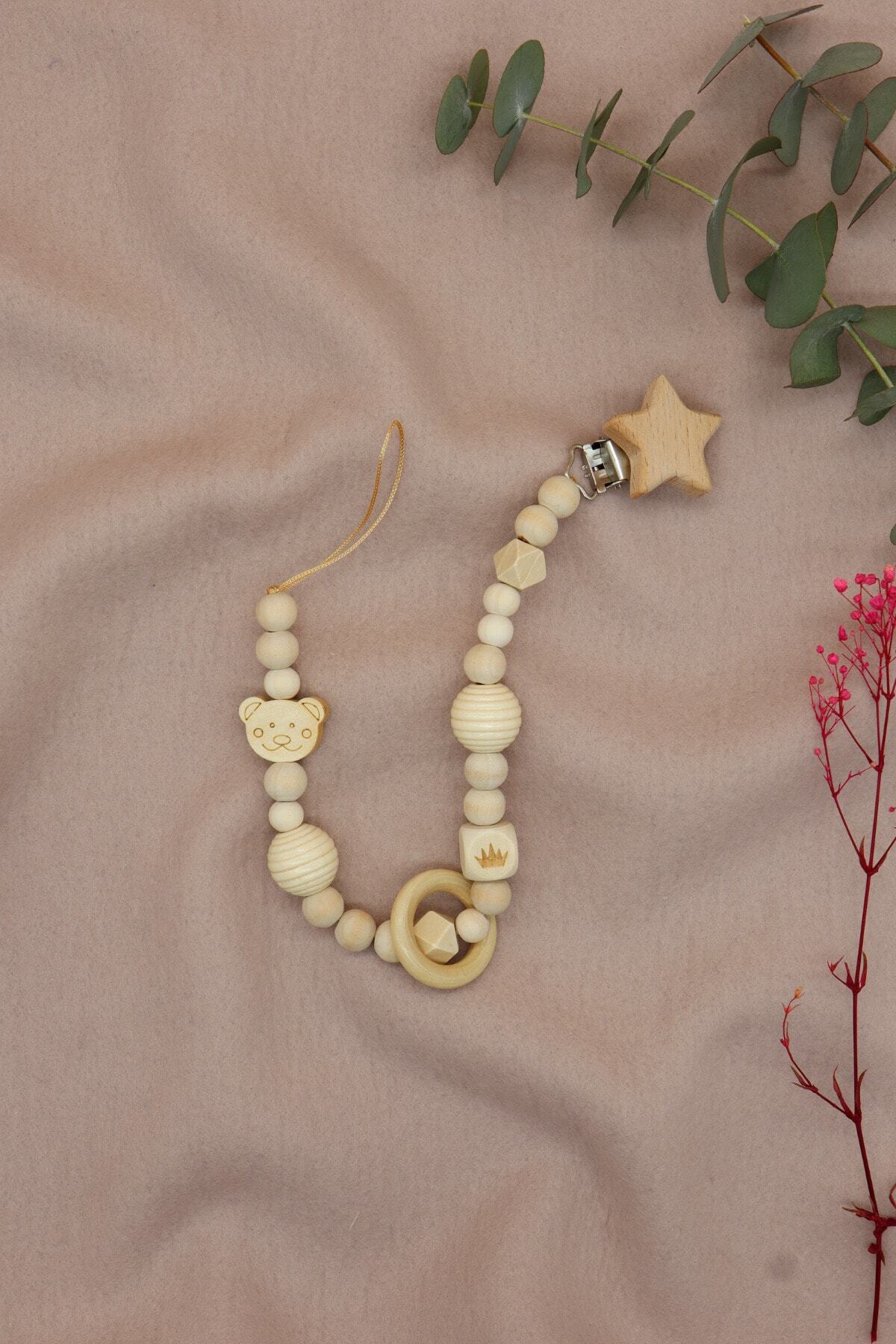 lilamtasarım Emzik Zinciri - Emzik Askısı Ahşap Emzik Zinciri Emzik Tutucu Emzinciri-t fotoğrafı 4 (önizleme)