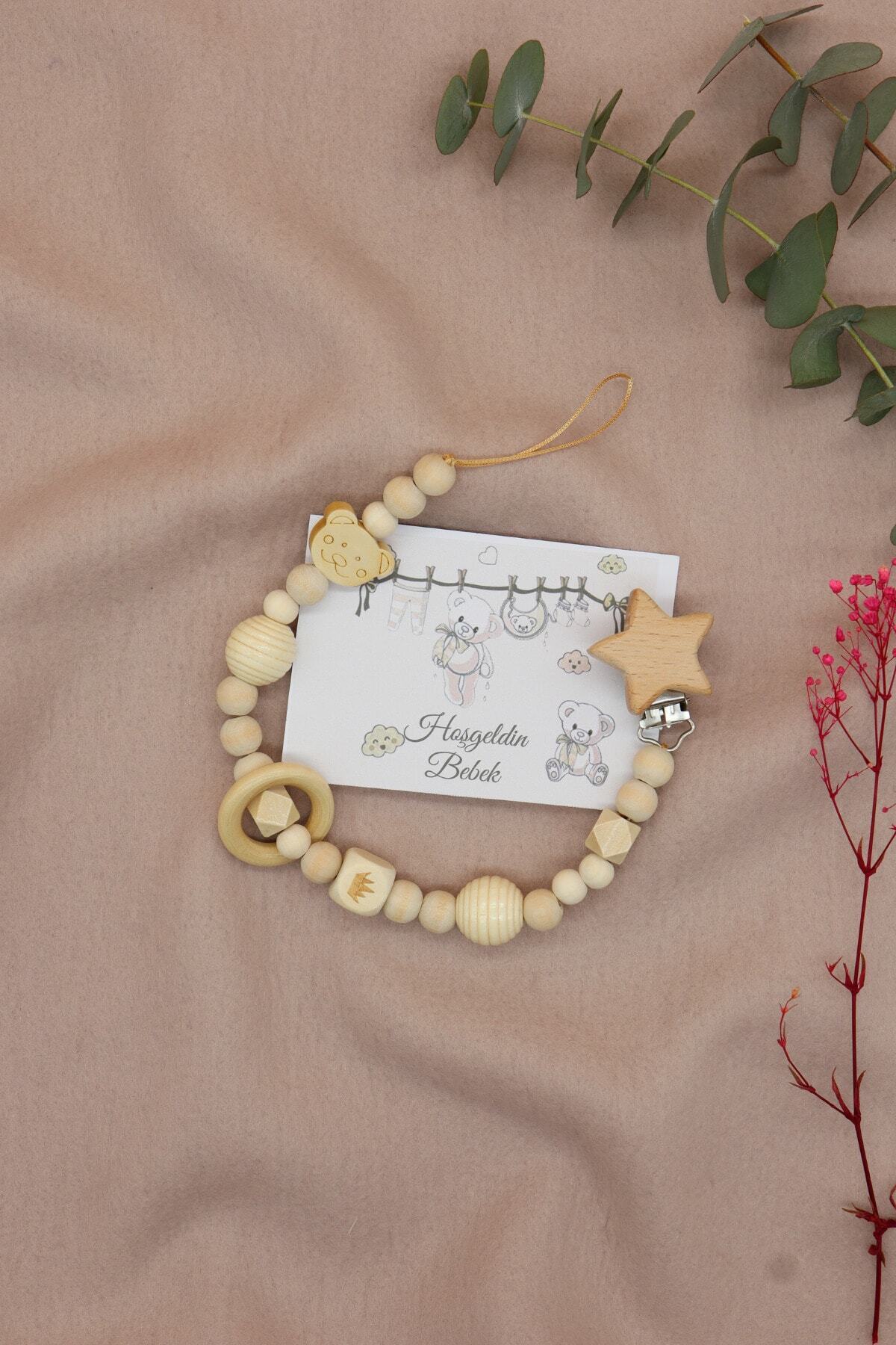 lilamtasarım Emzik Zinciri - Emzik Askısı Ahşap Emzik Zinciri Emzik Tutucu Emzinciri-t fotoğrafı 2 (önizleme)