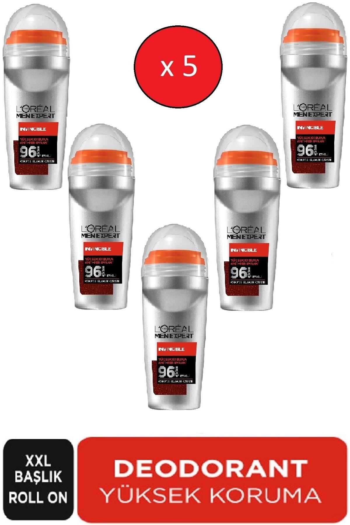 L'Oreal Paris Men Expert Erkek Deodorant Invisible Yüksek Koruma Roll On 50 Ml X 5 Adet