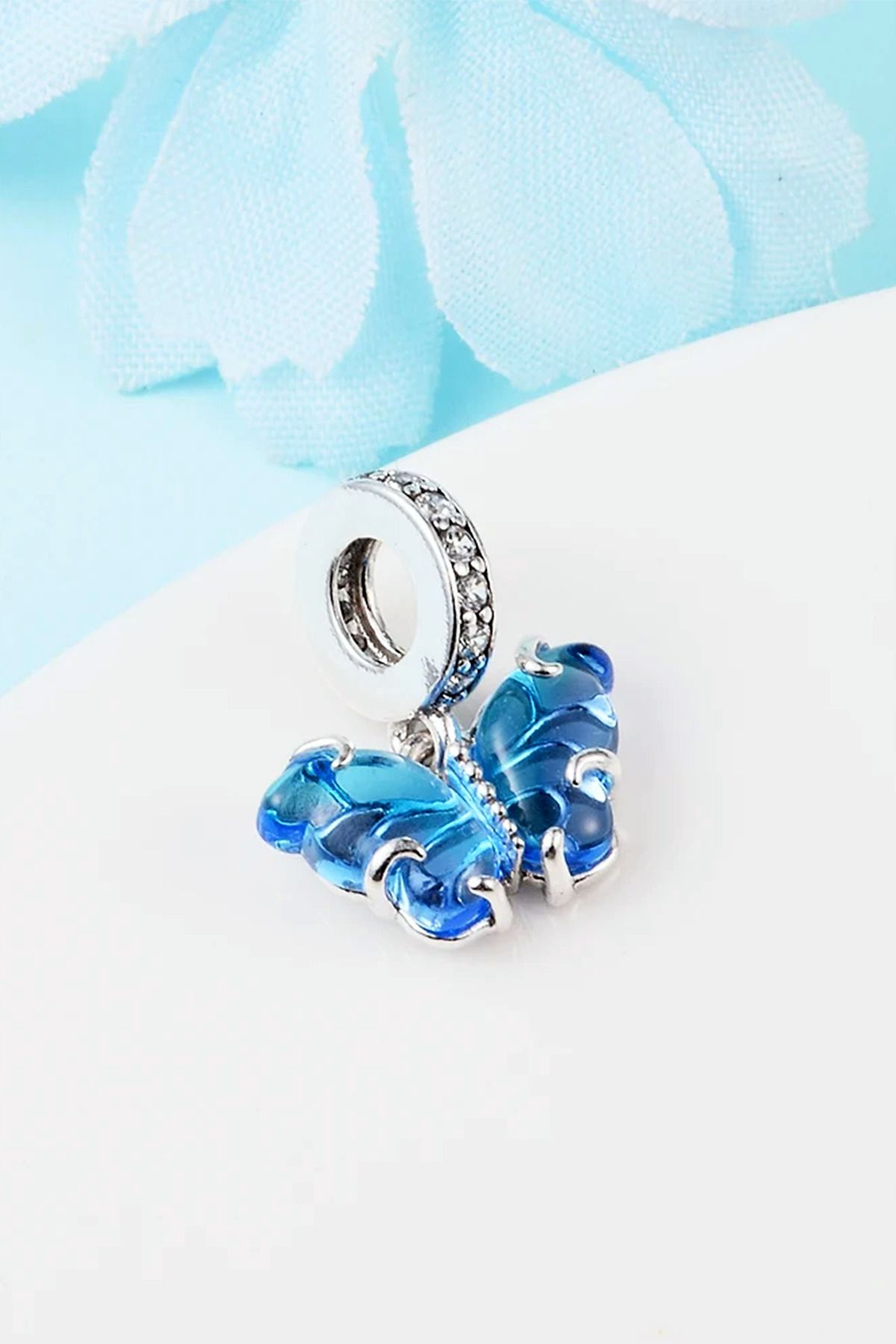 Blue butterfly charms hotsell