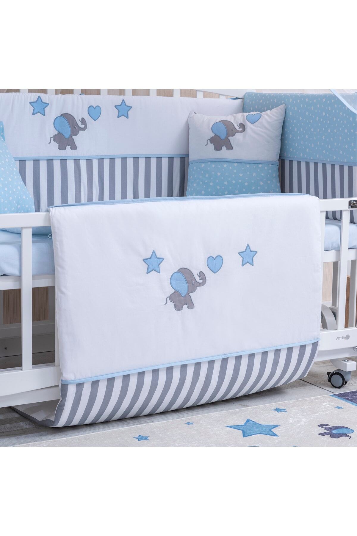 Mini Baby Aqua Mavi Cibinlikli Uyku Seti 60x120 fotoğrafı 2 (önizleme)