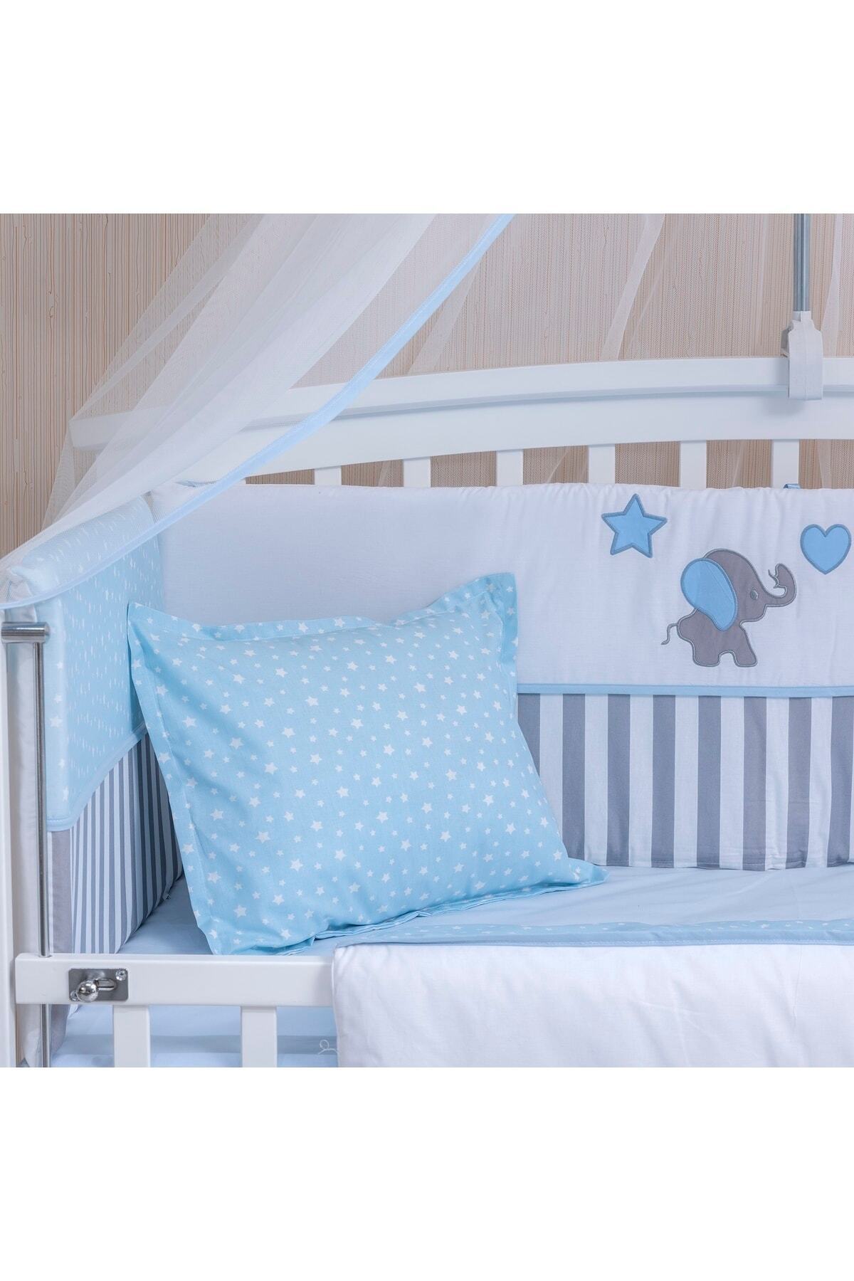 Mini Baby Aqua Mavi Cibinlikli Uyku Seti 60x120 fotoğrafı 3 (önizleme)