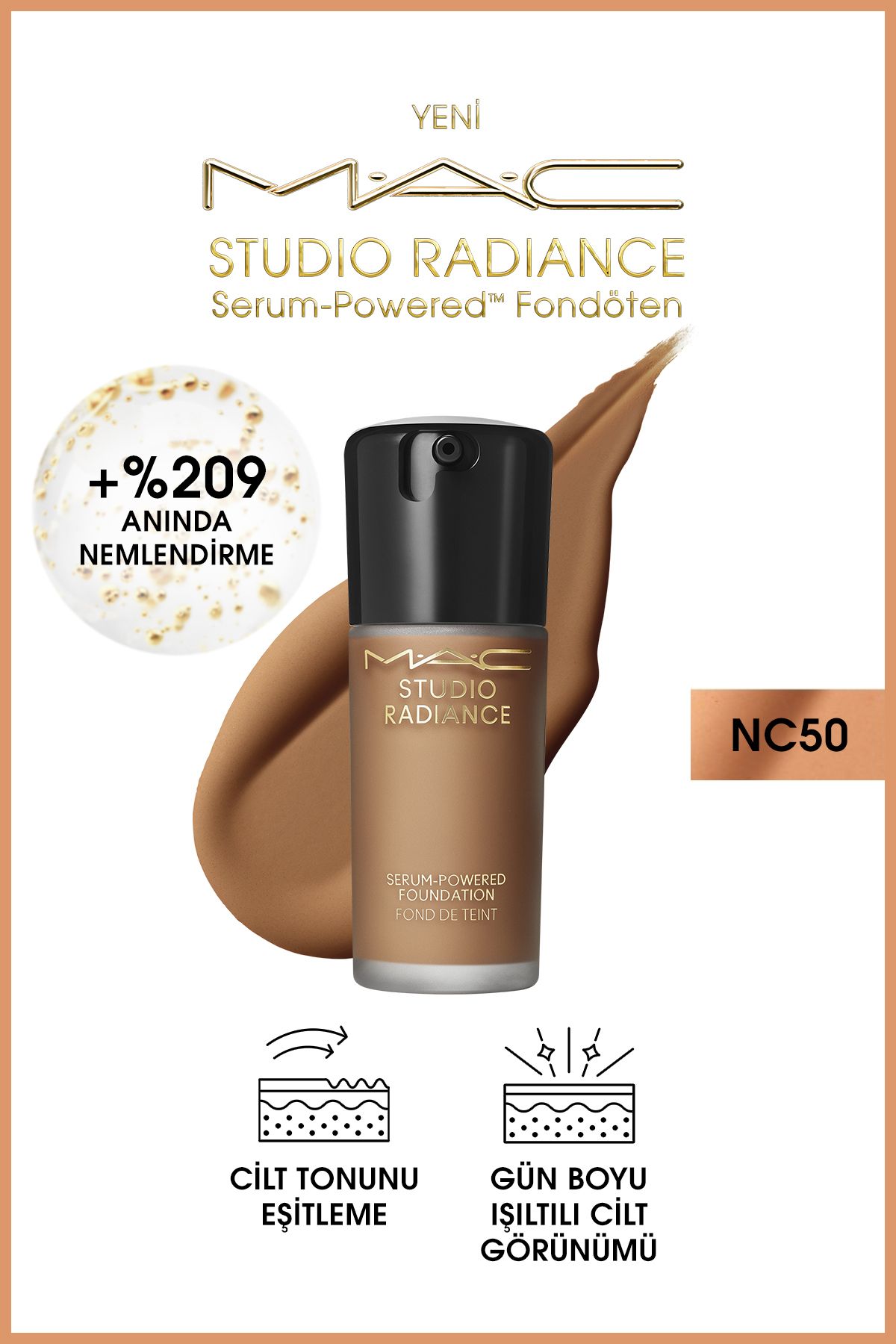 Mac Studio Radiance Serum-Powered™ Foundation-NC50-30ml-773602670802 119586