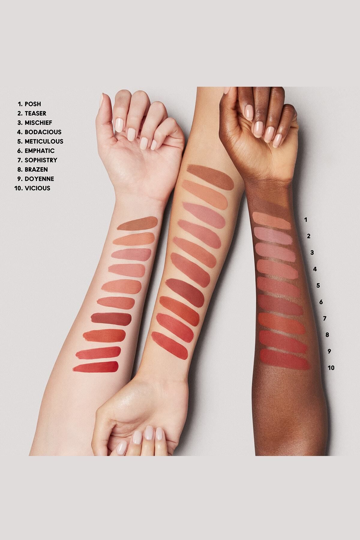 Mac رژ لب مایع مات Locked Kiss Ink ماندگاری 24 ساعته رنگ قرمز قهوه ای