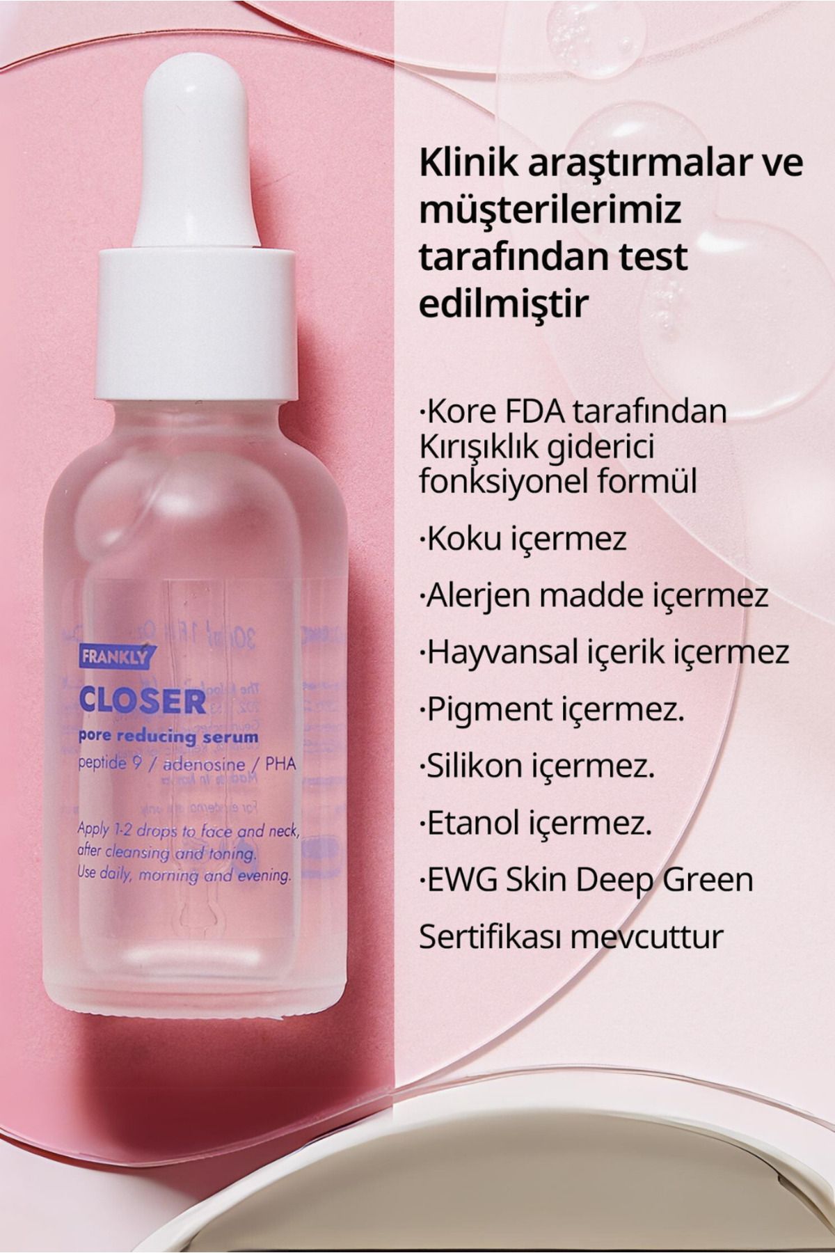 FRANKLY-Pore Firming and Anti-Aging Closer Serum Containing 9 Peptides 30ml 3