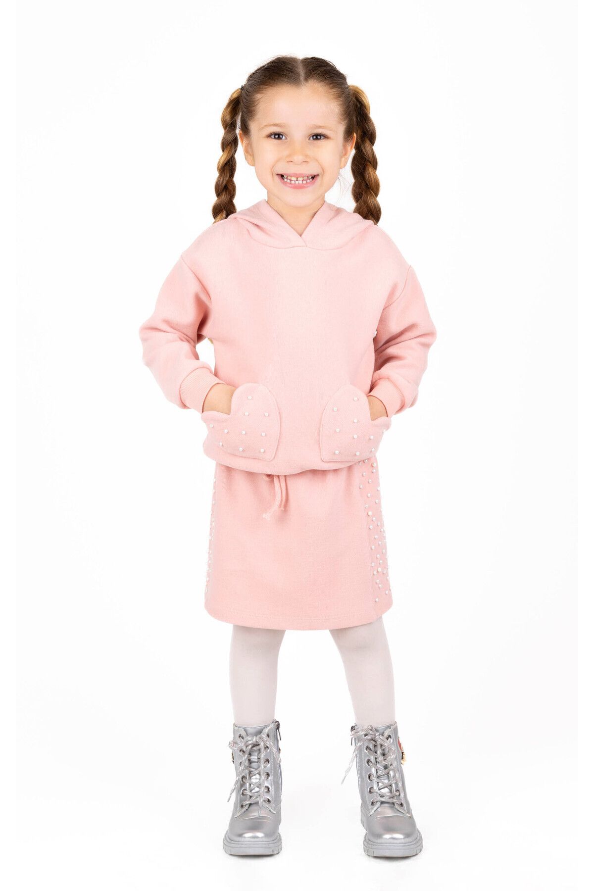 best kids Hanorac Pentru Fetiță, Cu Glugă, Cu Model De Inimă Femeie - 6–8 years