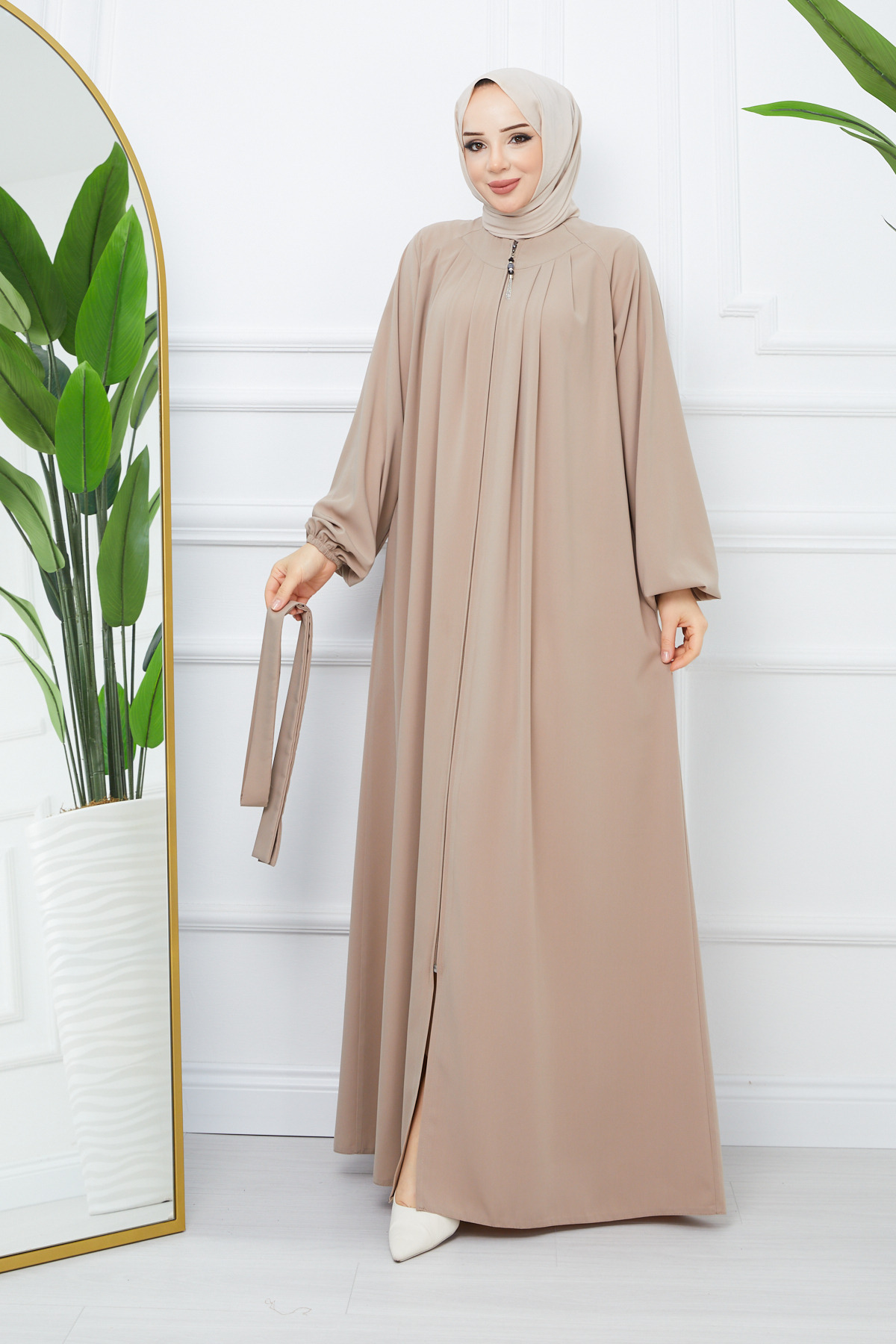 BNG Women Robalı Pileli Ferace Lacivert 1009 - Castres