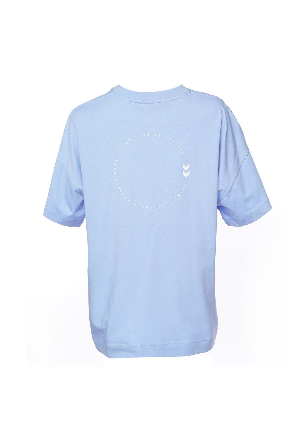 تی شرت آبی زنانه shura بزرگ و آستین کوتاه t shirt hummel