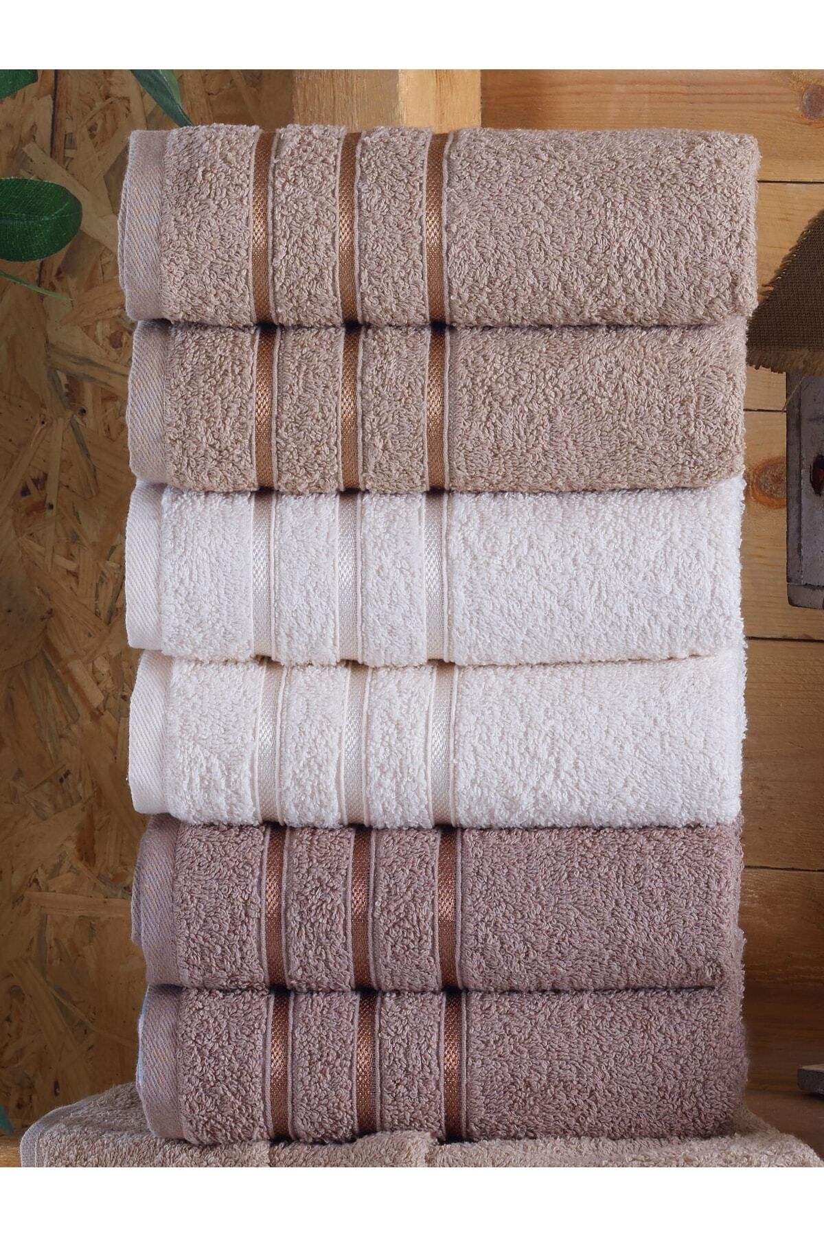 BİNNUR HOME-Three Line Hand And Face Towel Set 2