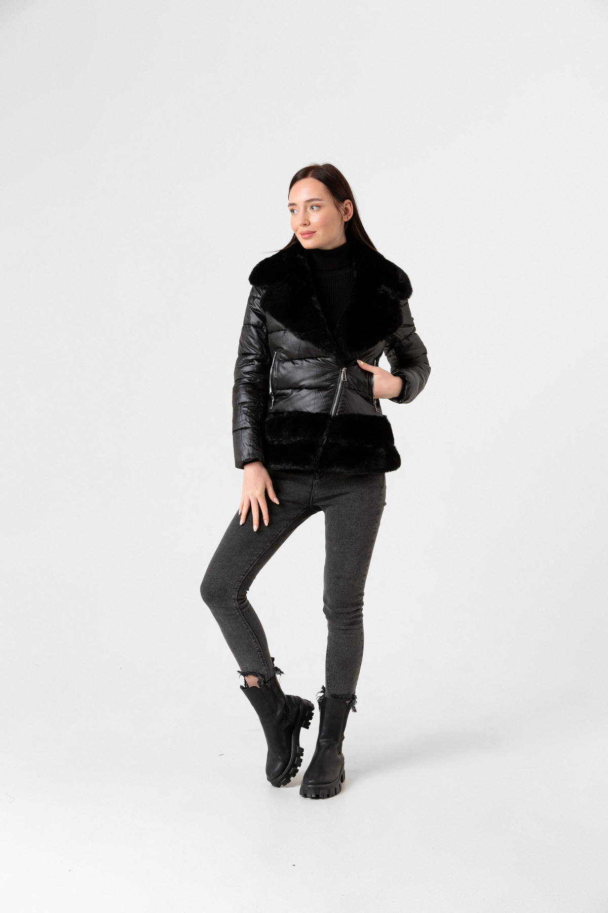 CROSS ZIPPER PUFFLE JACKET