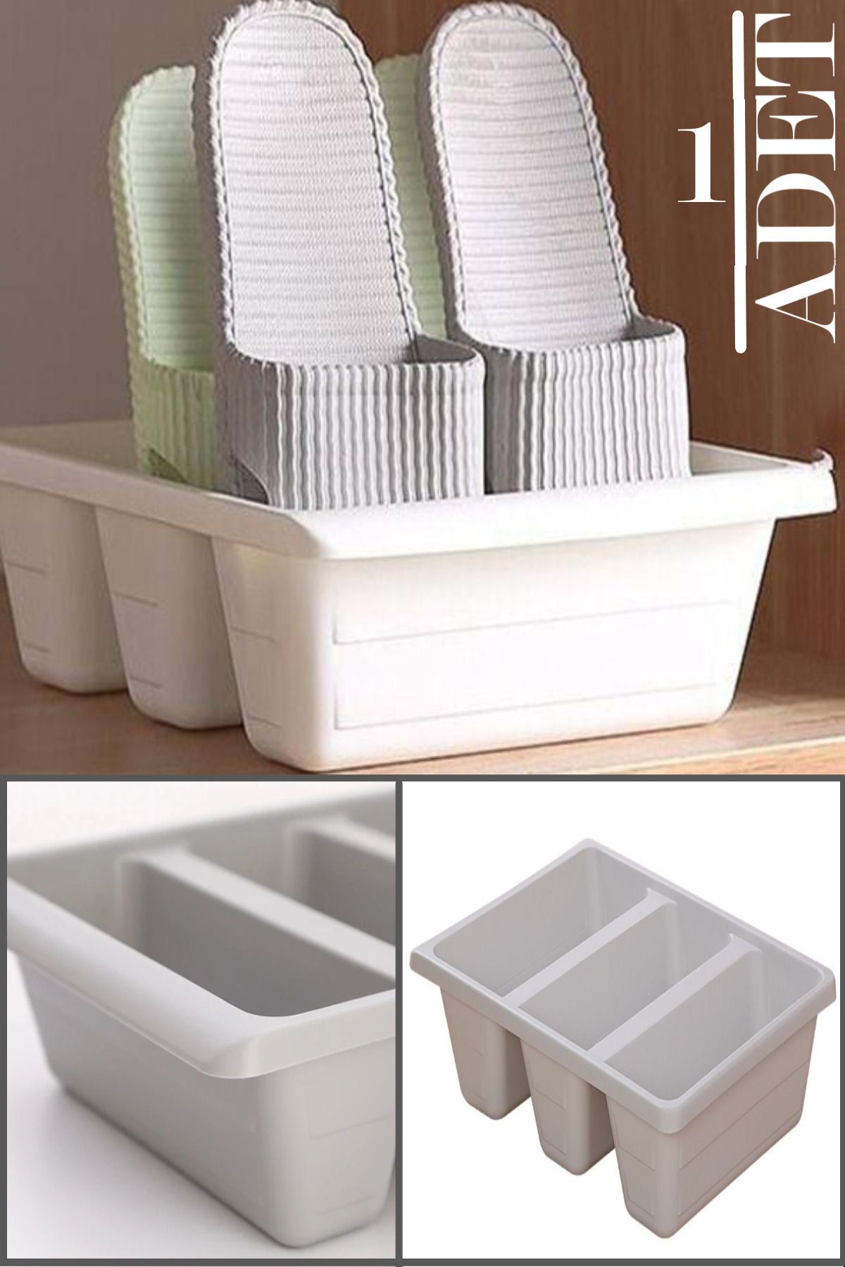Bayev-Roman Vertical Shoe Ramp with Compartments - In-Cabinet Organizer Slipper Box Organizer 2