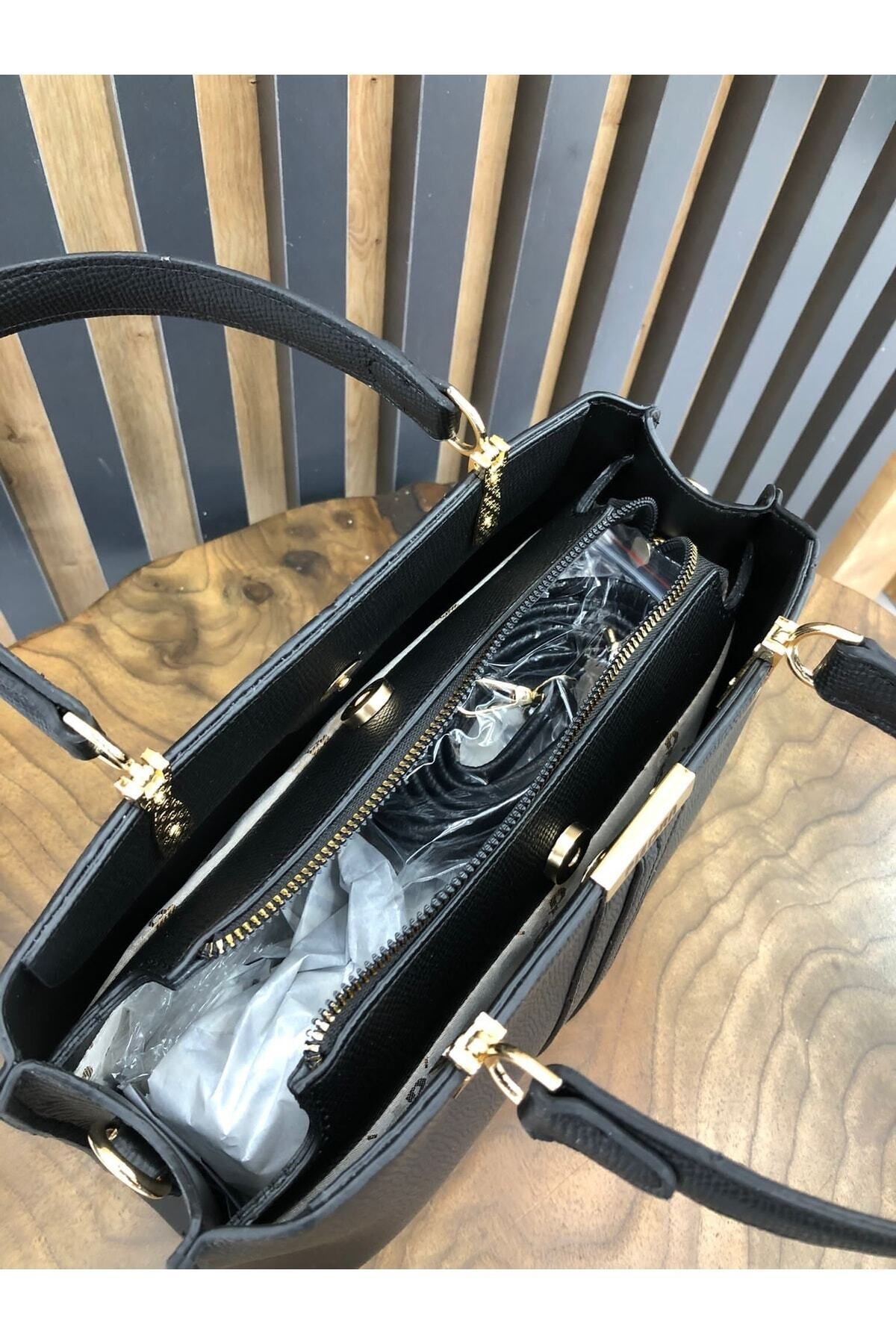 Piedra-Black New Season Women's Bag with Plenty of Compartments, Can Be Used in Hands and with Shoulder Strap 6