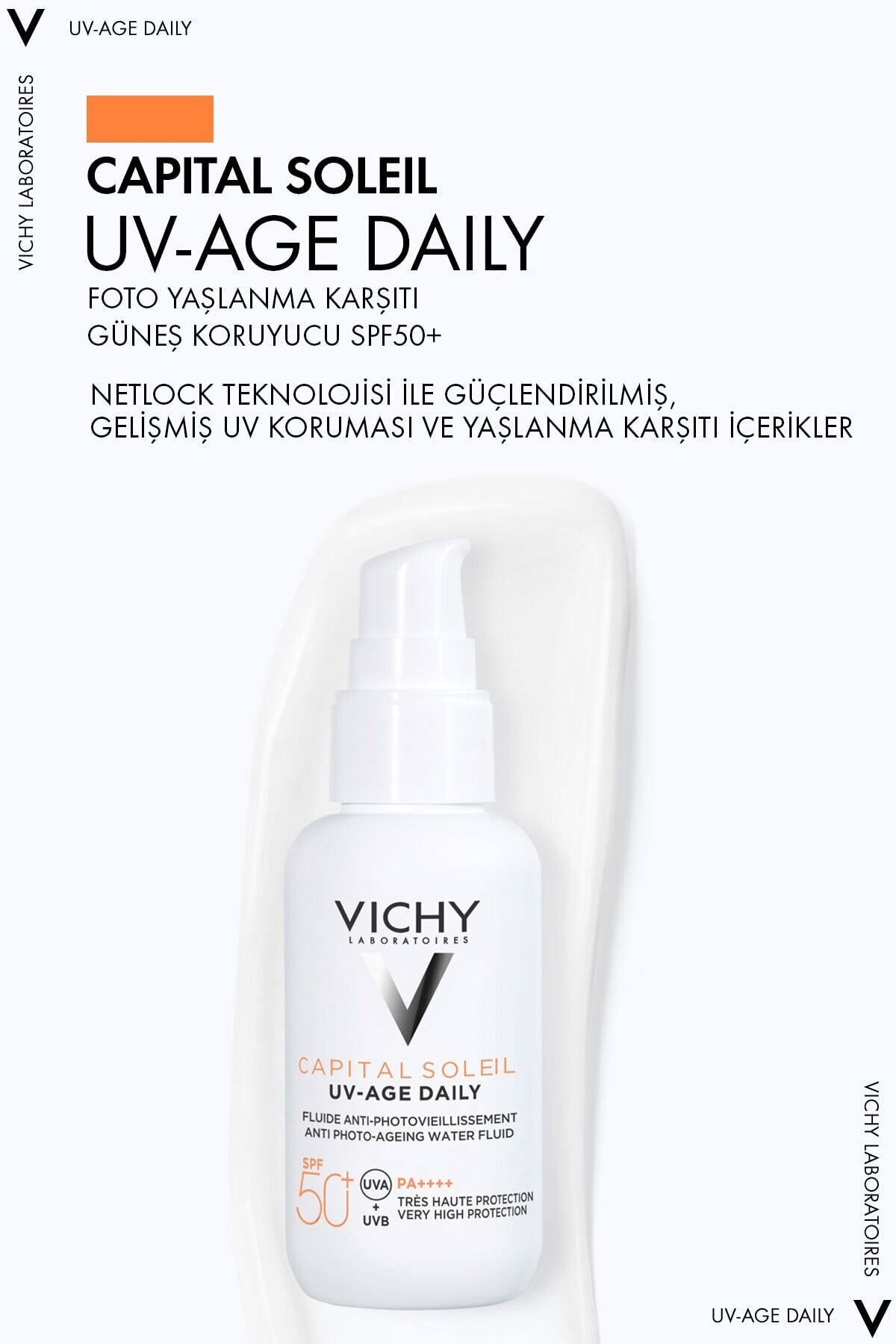 Vichy ضدپیری SPF50 کرم ضدآفتاب صورتی با محافظت روزانه پیشرفته UV 40 میلی لیتر