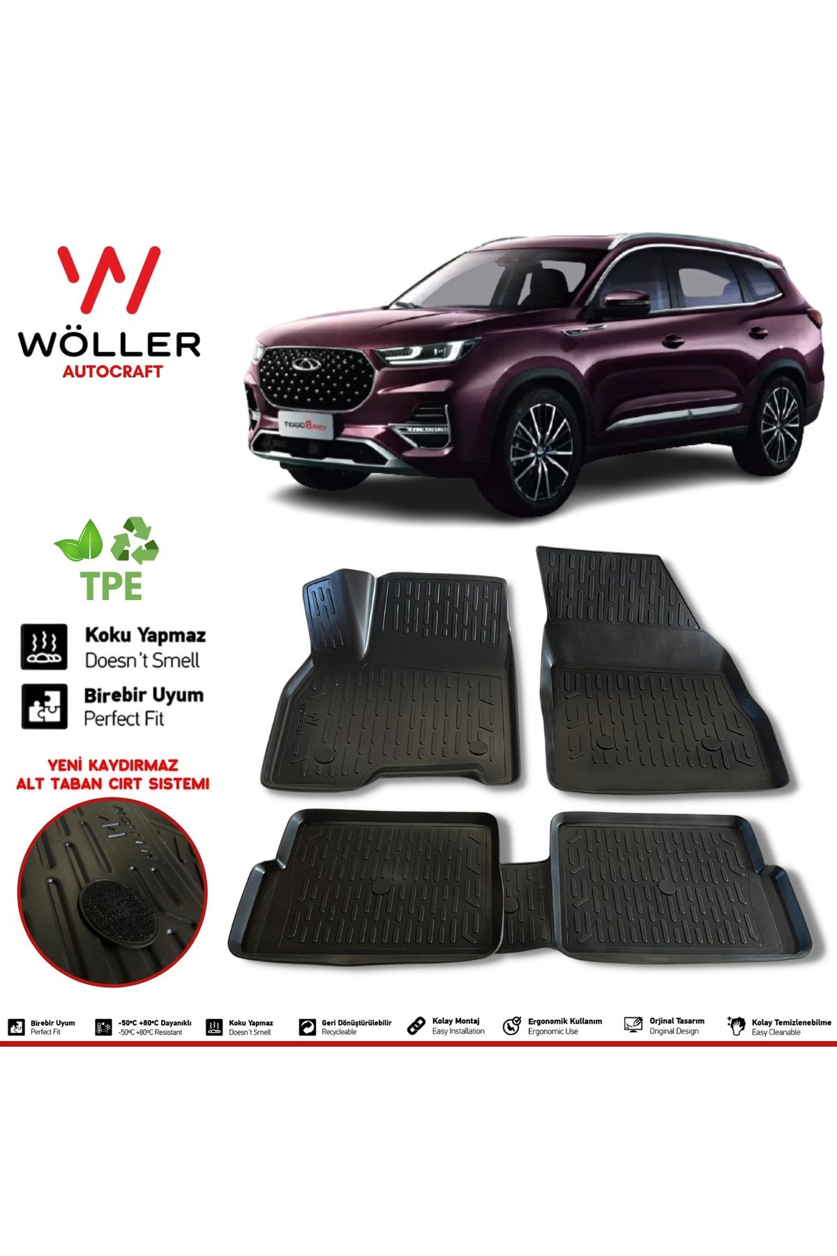 Wöller Chery Tiggo 8 Pro Mat After 2022 3D коврик для бассейна wöller3dpaspas217