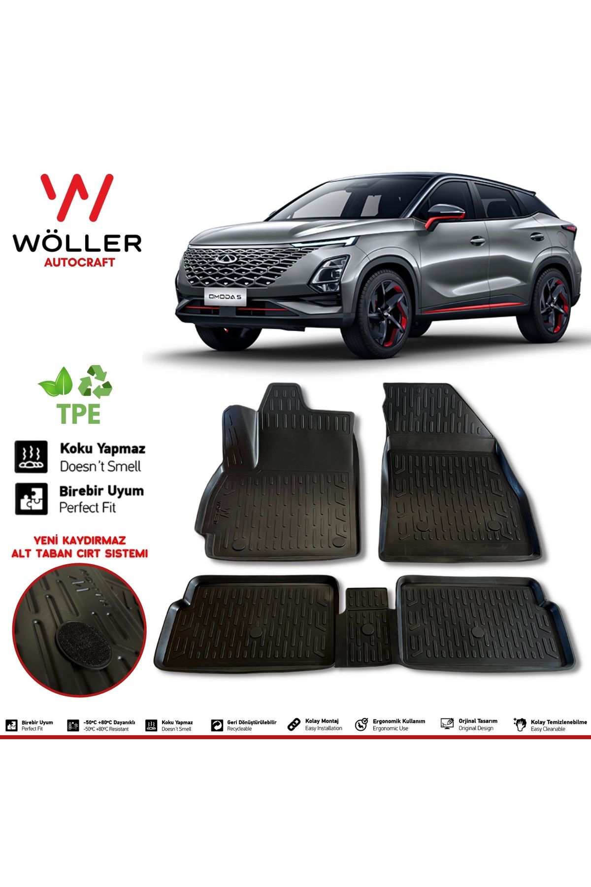 Коврик Wöller Chery Omoda 5 After 2022 3D Коврик для бассейна wöller3dpaspas219