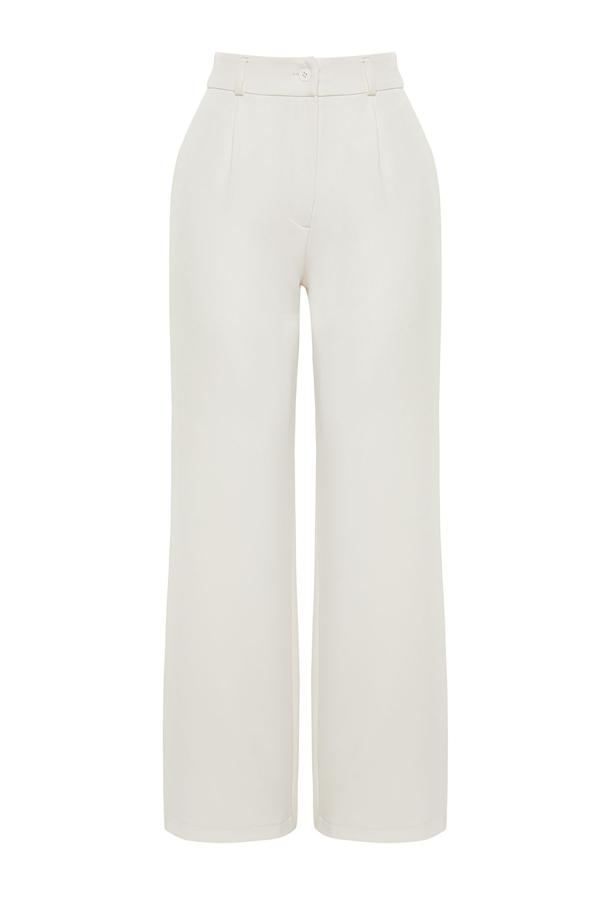 Trendyol Collection-Ecrufarbene, plissierte Hose mit hoher Taille und weitem Bein – TWOAW21PL0076 17
