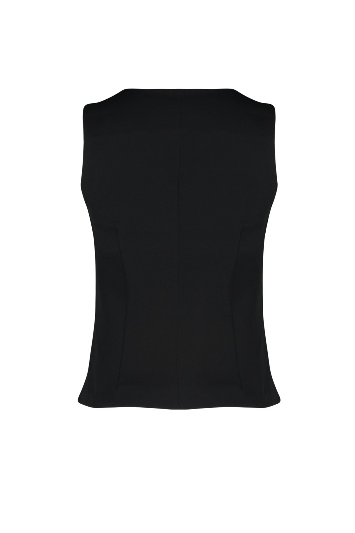 Trendyol Collection-Asymmetrische, geknöpfte, schwarze Webweste - TWOSS24YE00007 11