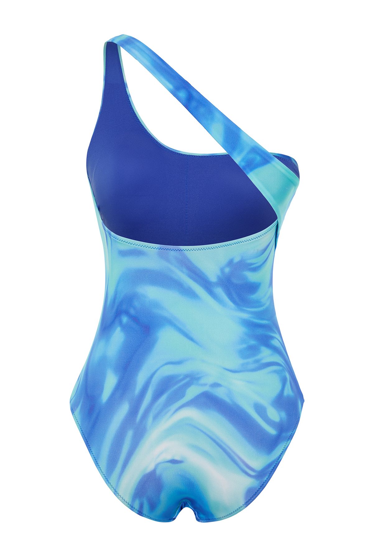 Trendyol Collection-Abstract Patterned Single Shoulder Regular Swimsuit TBESS24MA00110 10