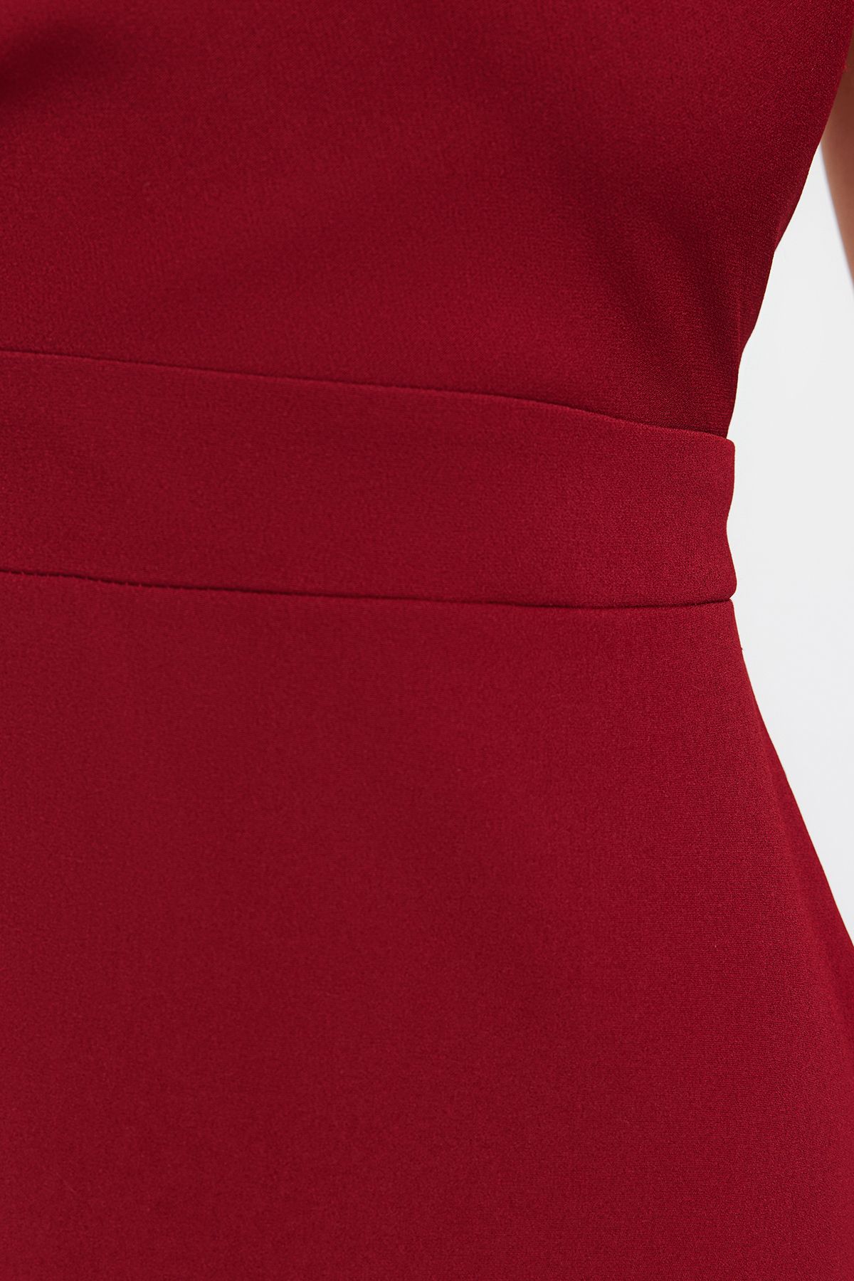 Trendyol Collection-Бордова двобортна ткана вечірня сукня в обтяжку TPRSS19FZ0136 5