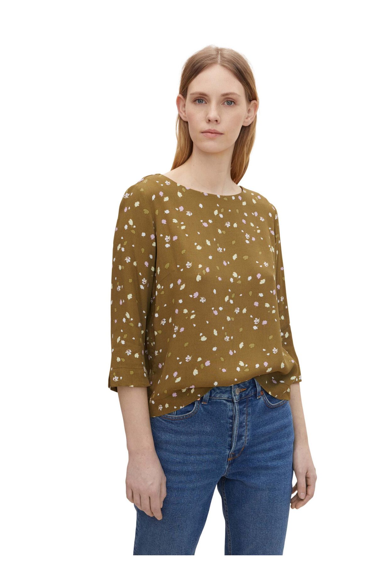 Tom Tailor-Bluse Gemusterte Sommerbluse mit U-Boot Ausschnitt 3