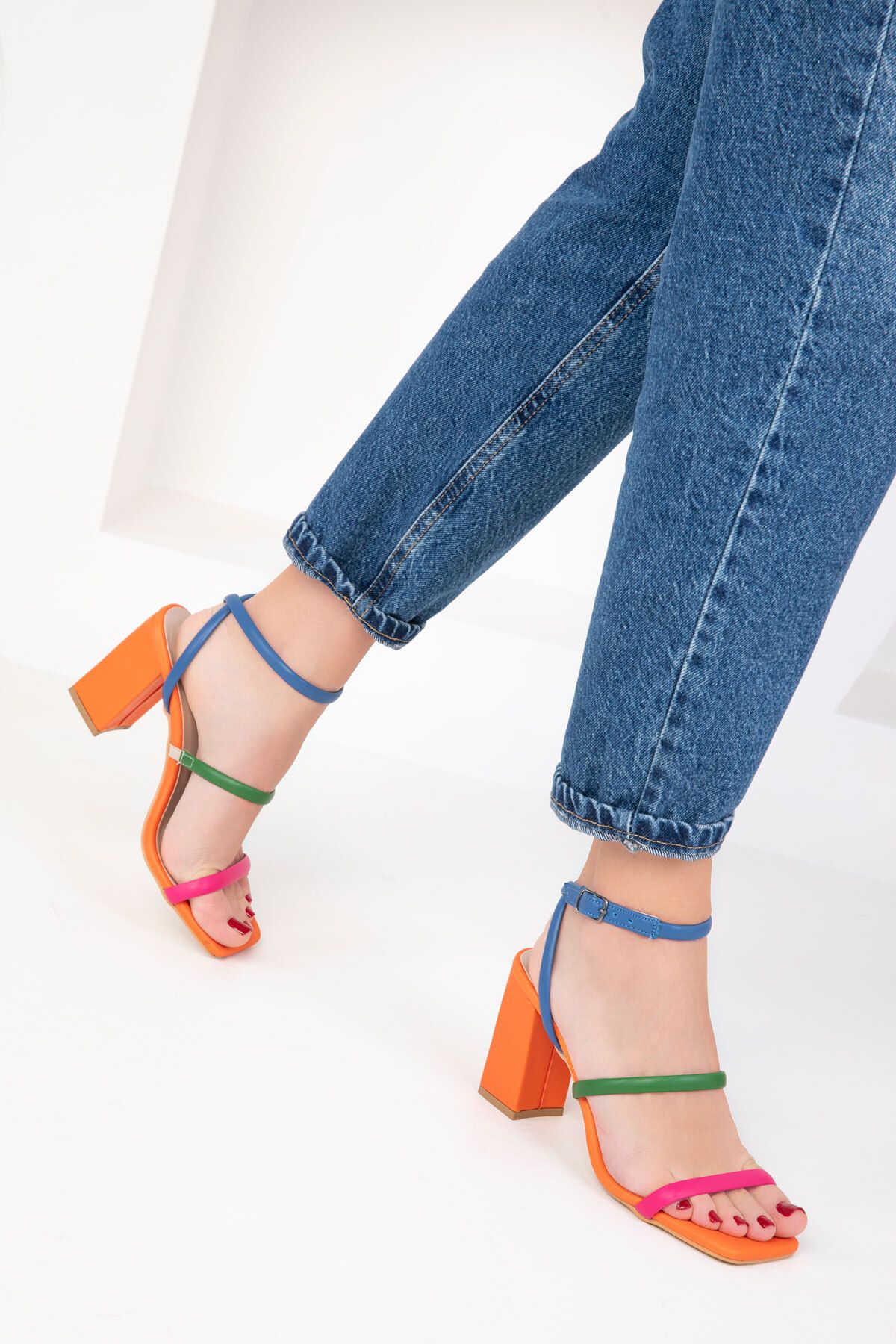 SOHO-orange-mehrfarbig Klassische Damenschuhe mit Absatz 17801 2