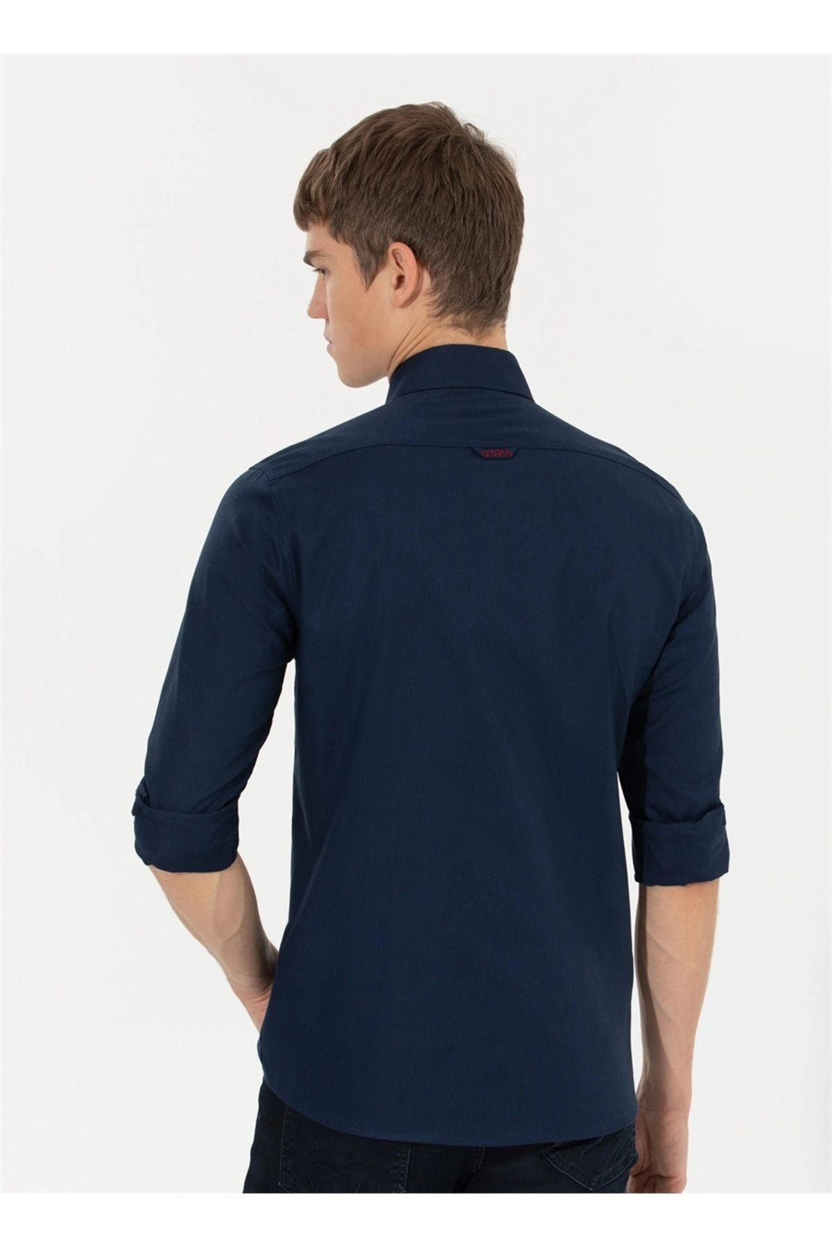 پیراهن مردانه آبی سرمه ای یو اس پولو | 1450261 اورجینال - تصویر 6