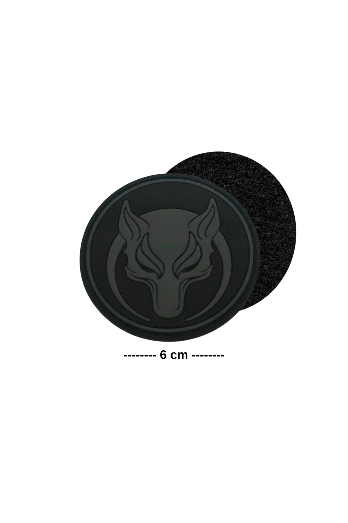 Megas Etiket Cırtlı Dikilebilir Yuvarlak Kurt Silikon/Kauçuk Arma