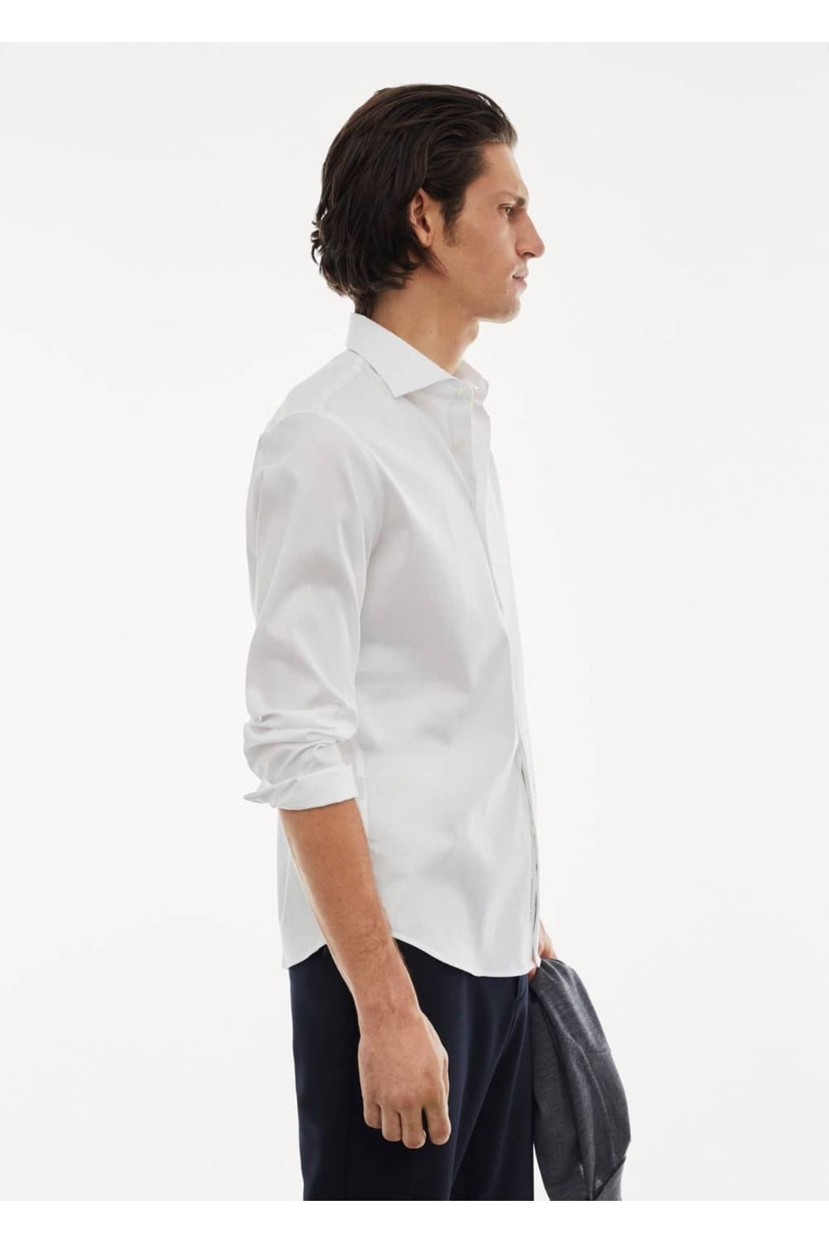 MANGO Man-Stretch Micro Pattern Molded πουκάμισο 7