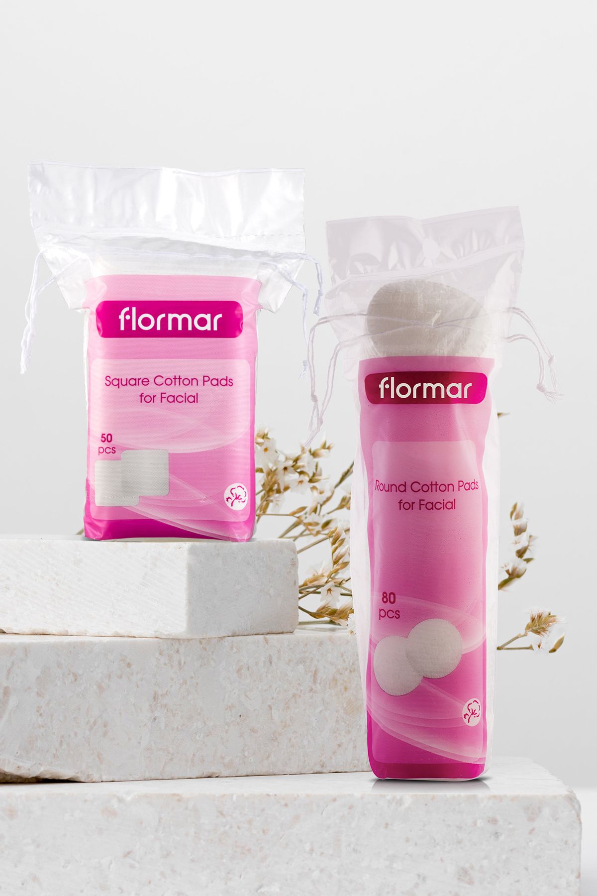 Flormar پنبه تمیزکننده آرایش 80 عددی دایره ای