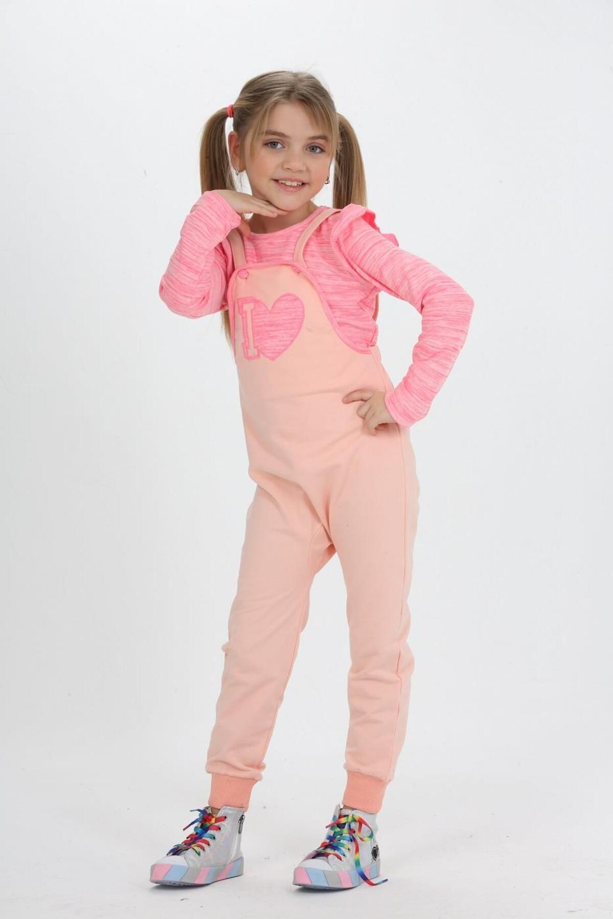 LupiaKids-I Love Girl Child Jumpsuit Lp-22win-065 2