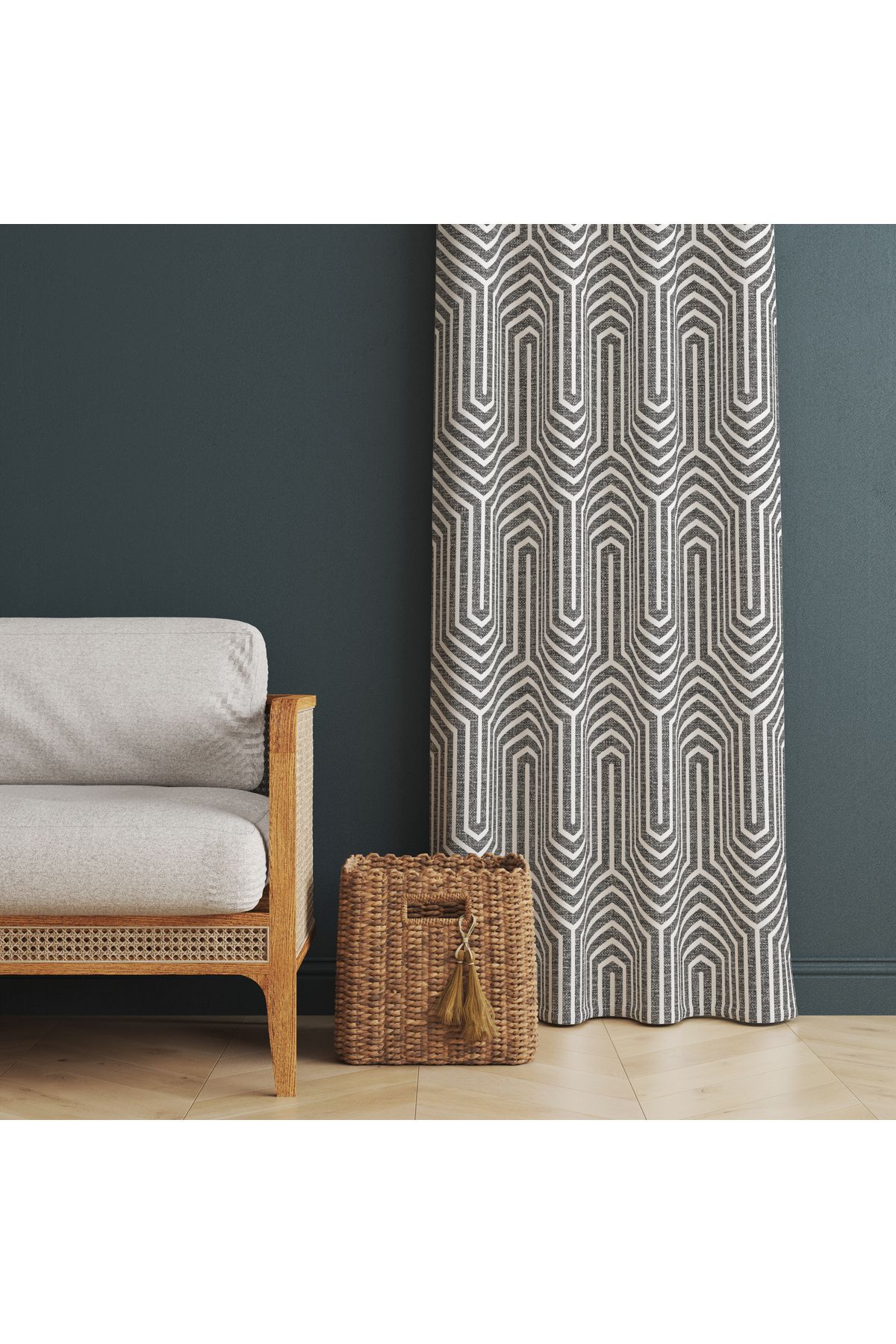 MUN HOME-Digital printed backdrop curtain single wing 140 x 260 cm Edge Folded Stitched 5