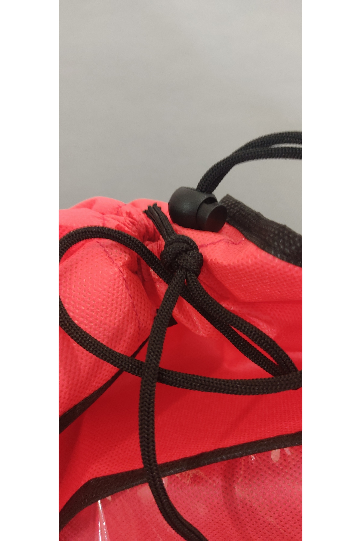 Bot - Çizme Kılıfı, Pencereli Bot-Çizme Saklama ve Taşıma Torbası, Ayakkabı Düzenleyici, 40x57 cm, KIRMIZI RENK