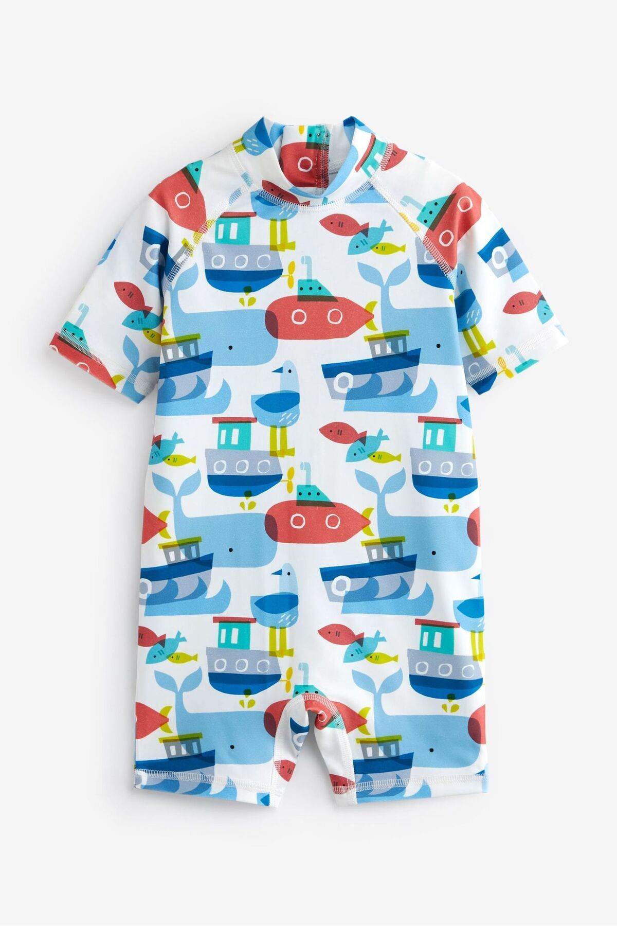 Next Baby Blue Red Submarines Uva 50 Protected Baby Boy Kids Swimsuit Trendyol