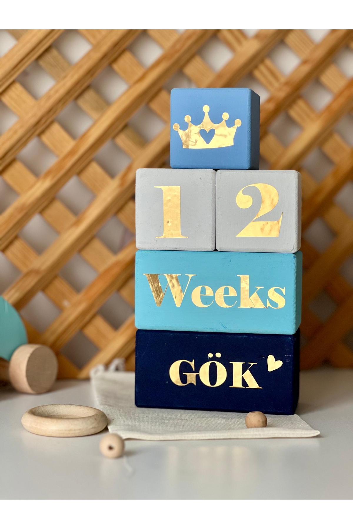 Renkli Bebek Anı Küpü İsimli Renkli Set 5 Parça