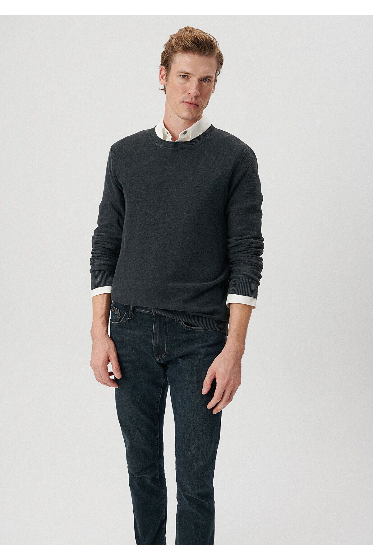 Mavi Gray Crew Neck Sweater Regular Fit Normal Cut 070803 34314