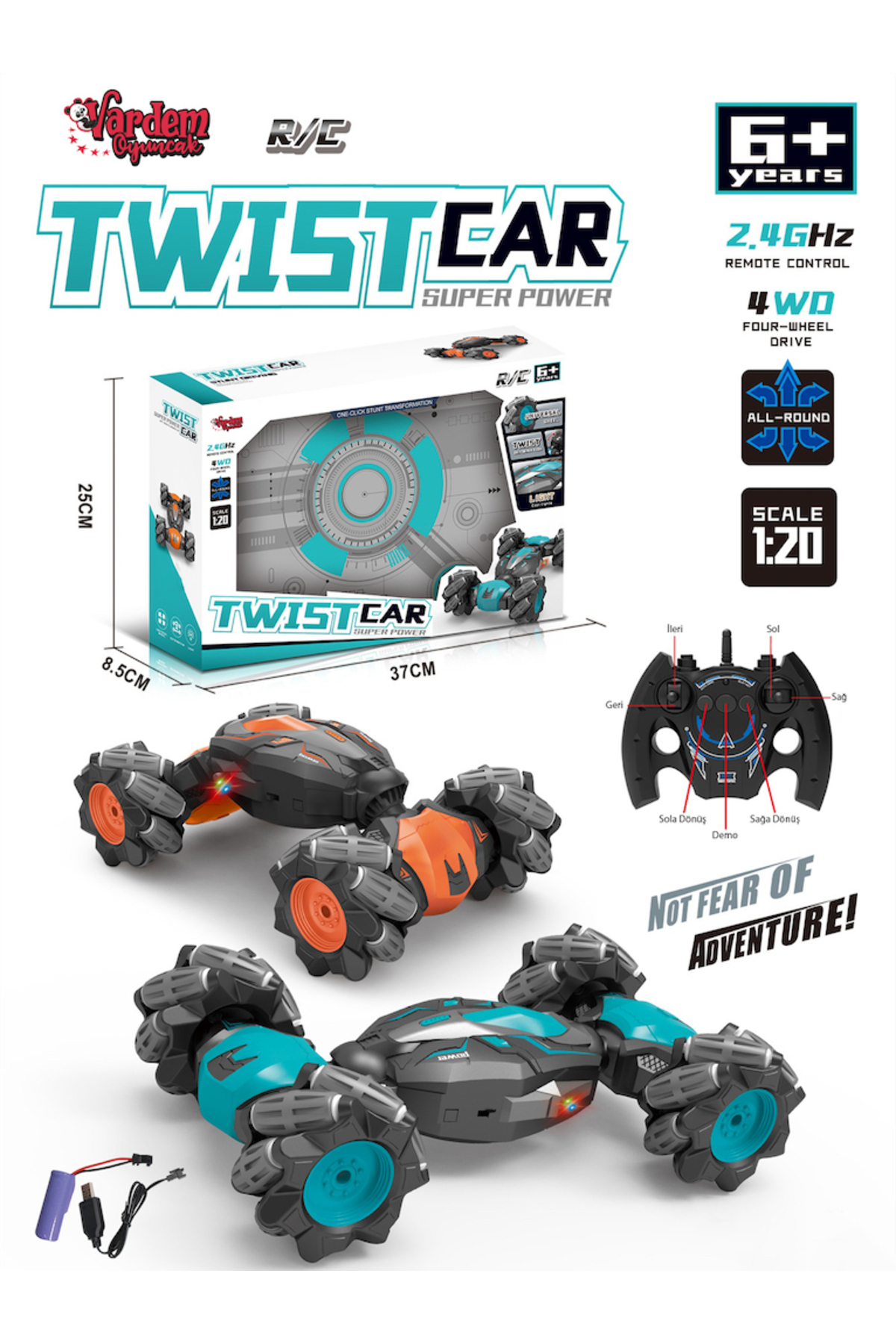 hediyecik Rc Twıst Car Uzaktan Kumandalı Akrobat Araba 360 Derece