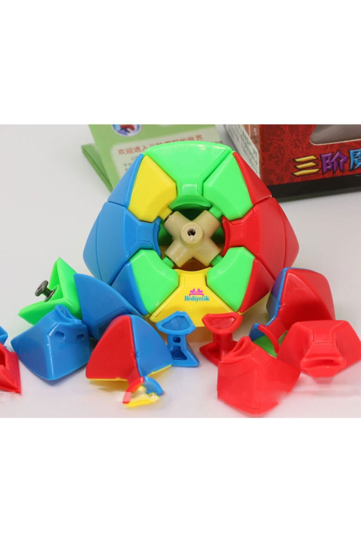 hediyecik-Mastermorphix Pyramid 3X3 Intelligence Cube Mind Cube Non-Adhesive 7