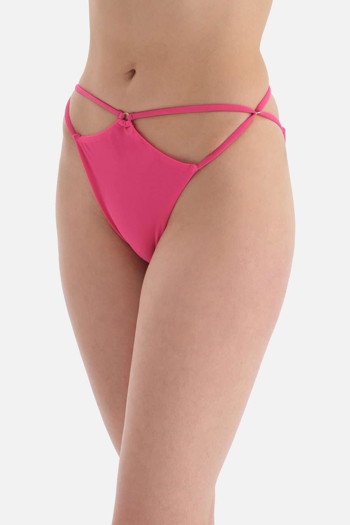 Dagi-Fuchsia String Detailed Brazilian Bikini Bottom 4