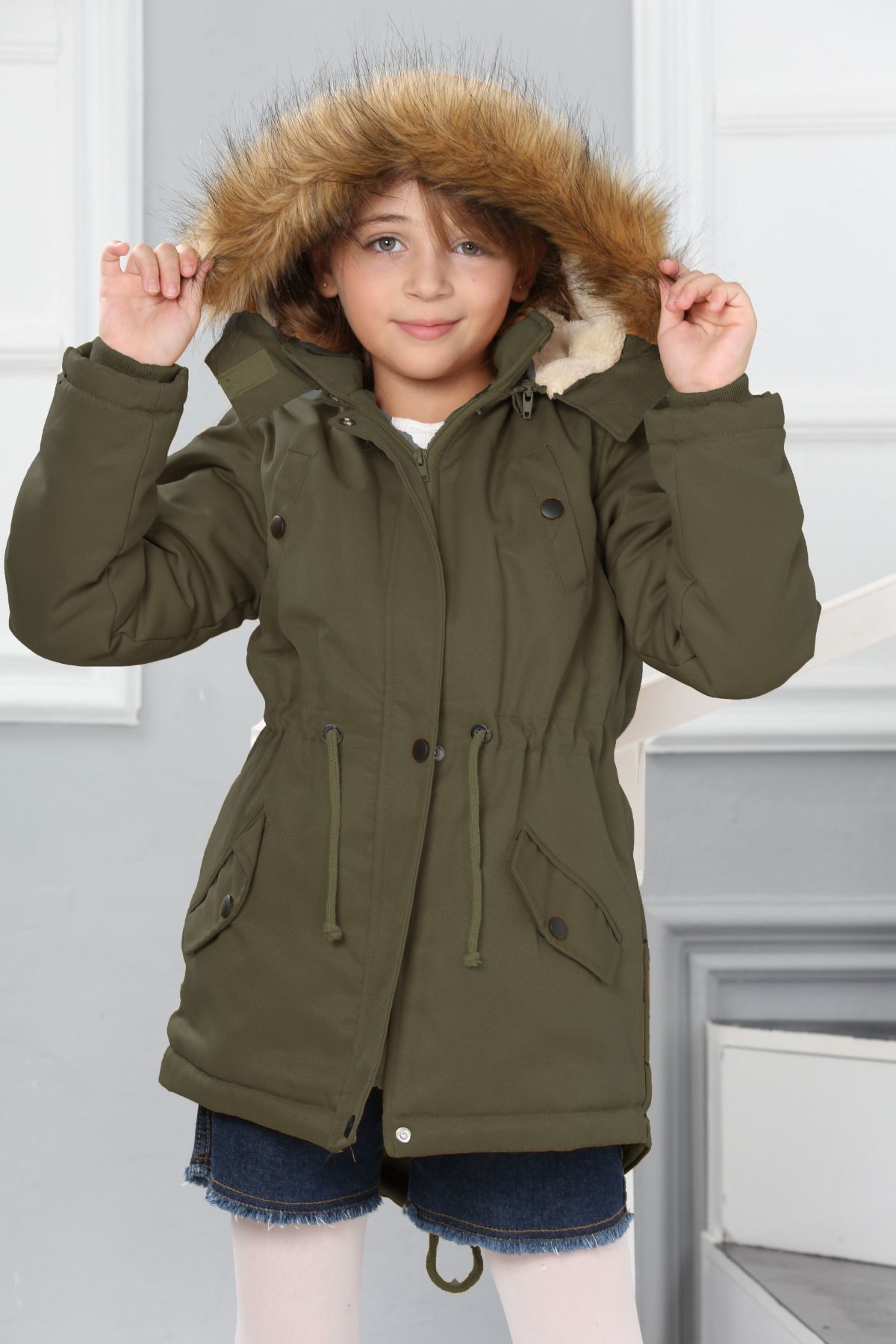 Girls on sale khaki jacket