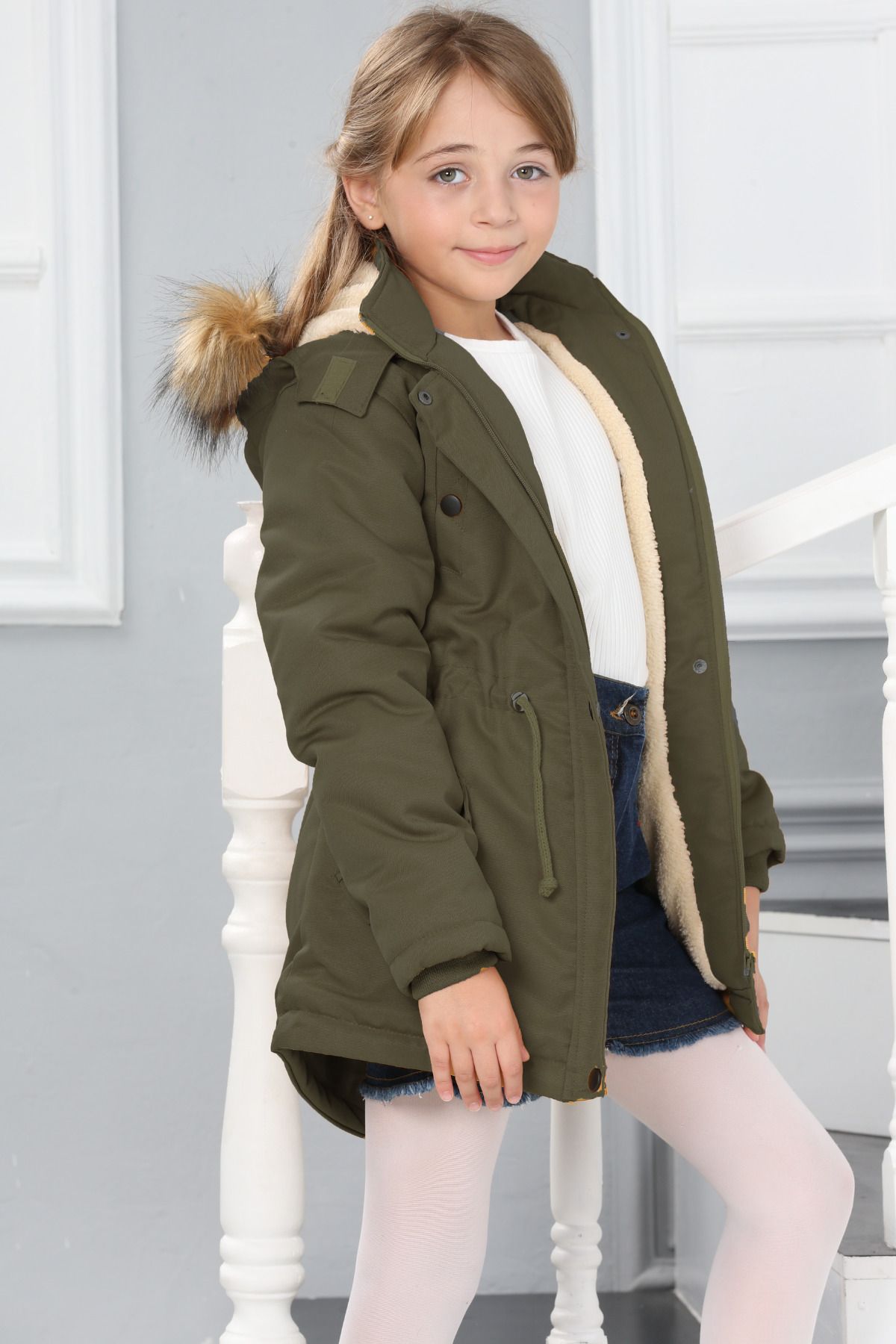 Girls khaki hot sale coat