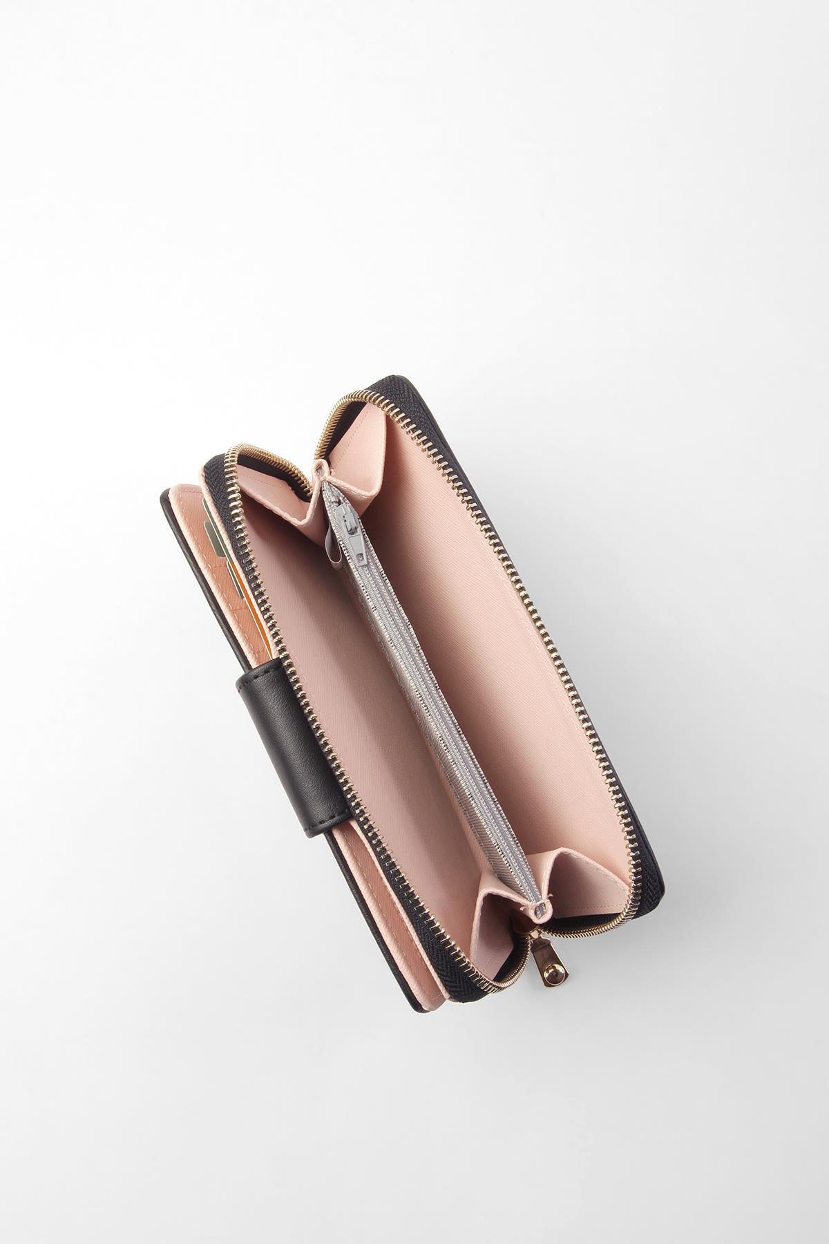 Baggle  Kadın Cüzdanı - Şık Ve Fonksiyonel - 232kc101 – Siyah/pudra - Görsel 4