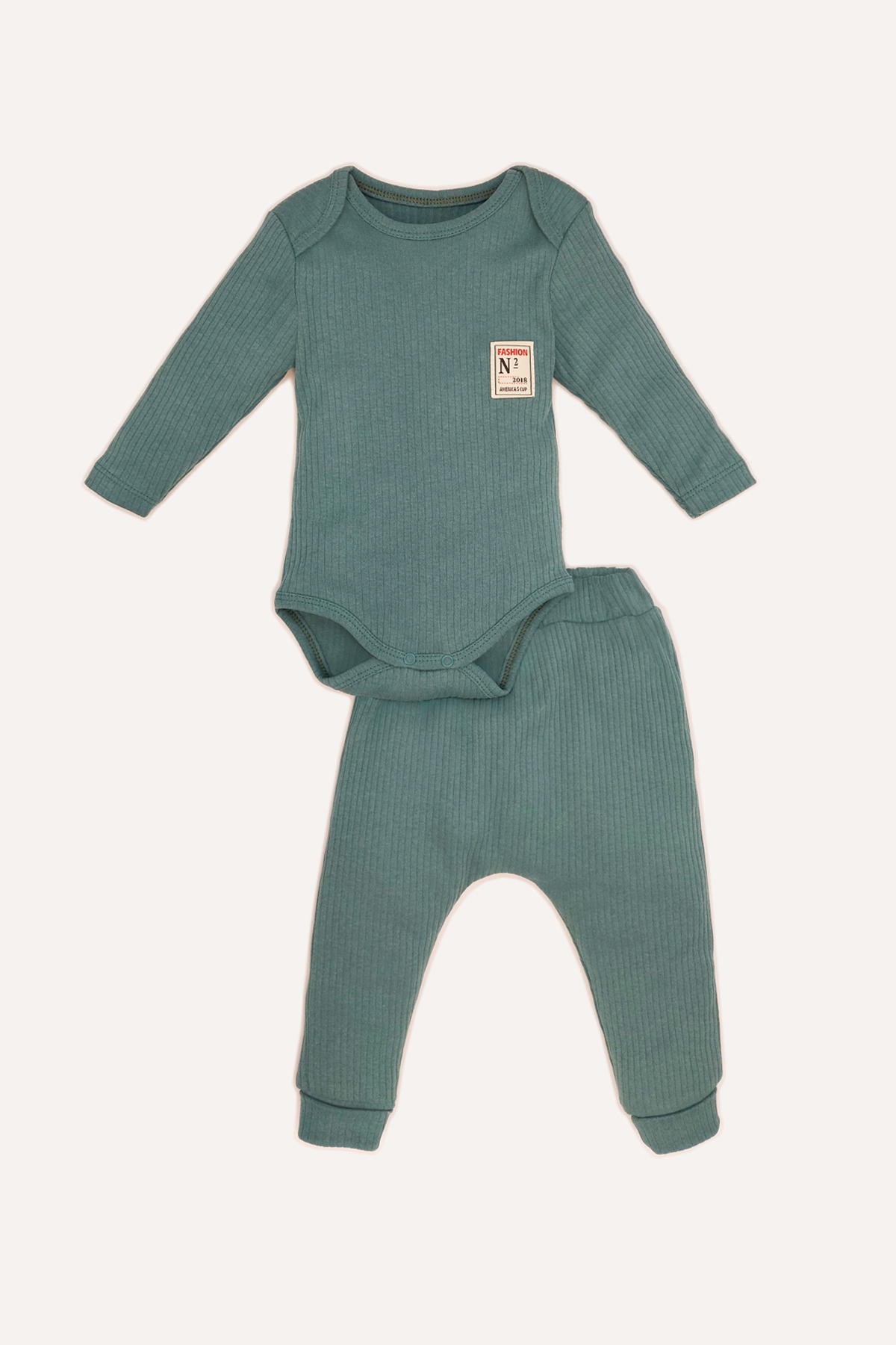  بادی نوزادی سبز جلو چسبی دو تکه