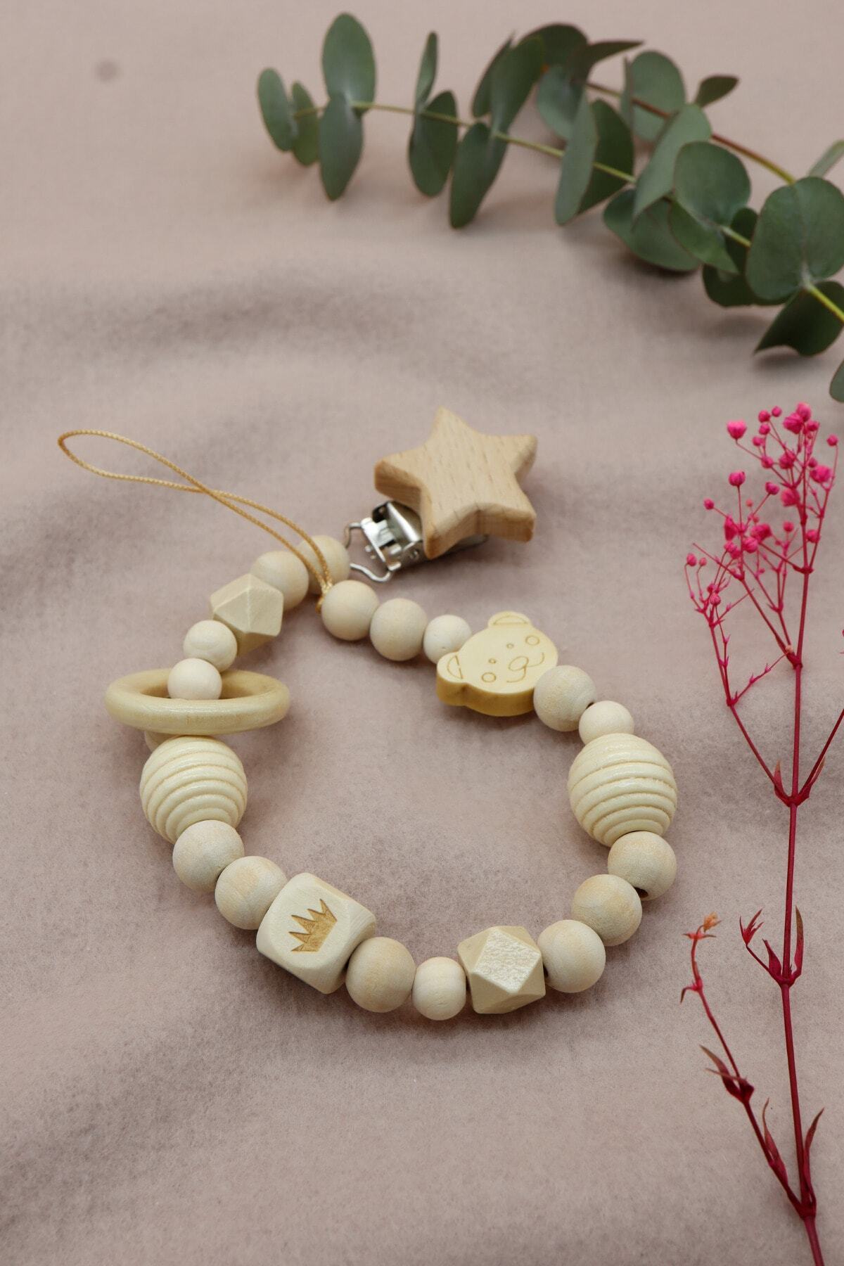 lilamtasarım Emzik Zinciri - Emzik Askısı Ahşap Emzik Zinciri Emzik Tutucu Emzinciri-t fotoğrafı 3 (önizleme)