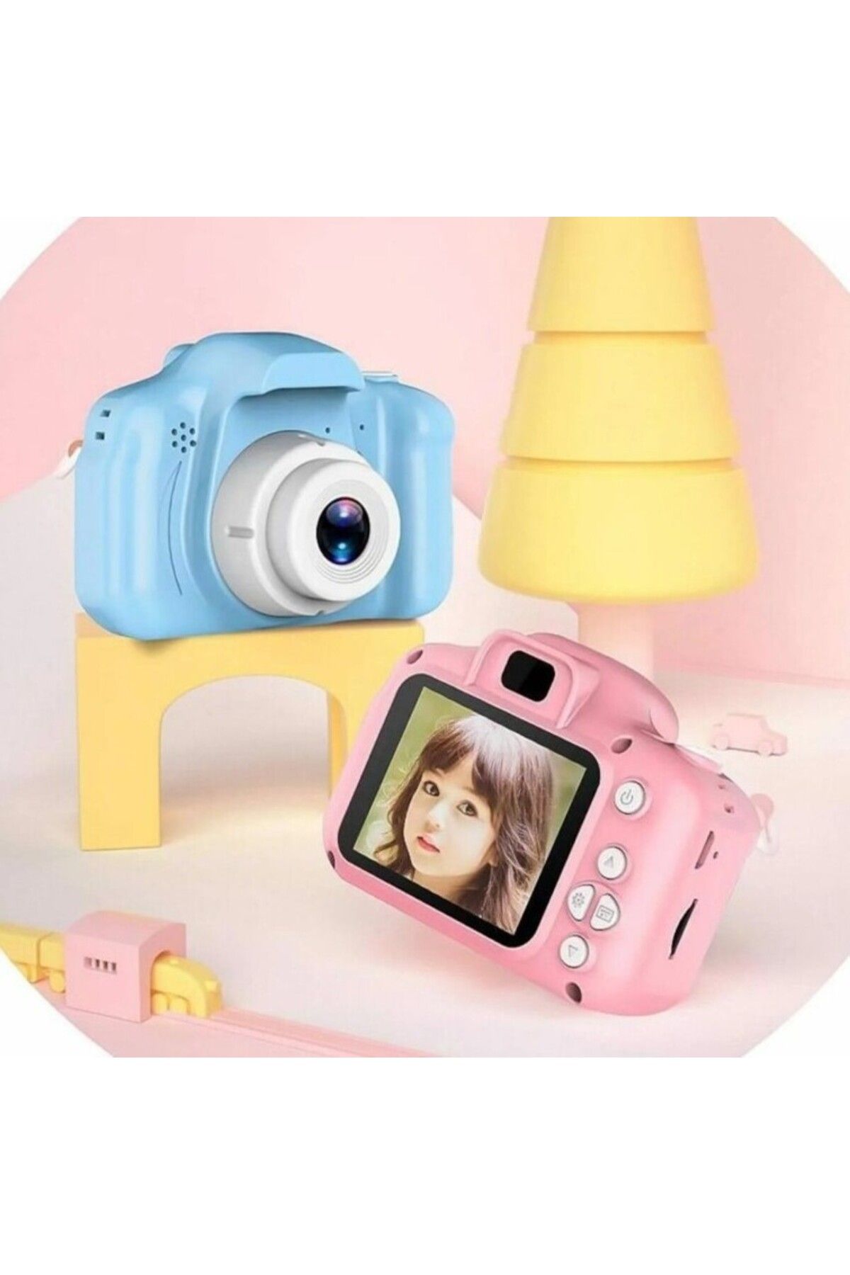 Mini Retro Fotoğraf Makinesi Çocuk İçin Vintage 1080P SD Kart Girişli HD 2.0 İnc Ekran Video Kamera
